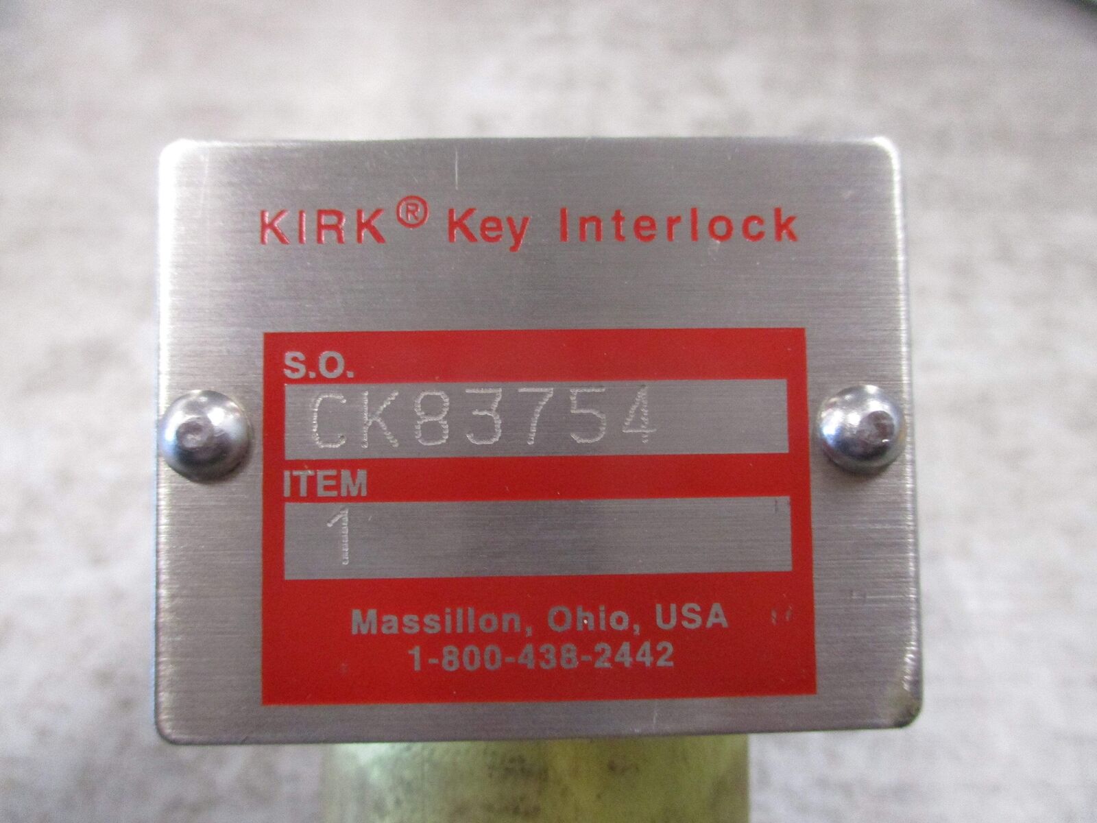 Kirk Key Interlock CK83754 Used