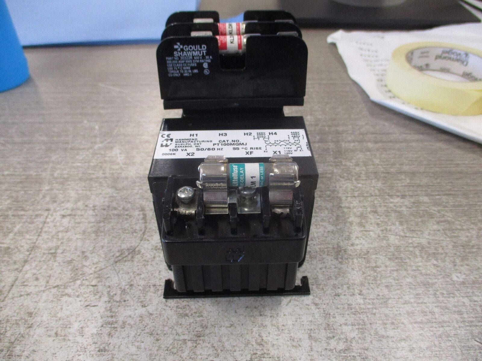 Hammond Transformer PT100MQMJ 100VA Pri: 240/480V Sec: 120V 50/60Hz Used