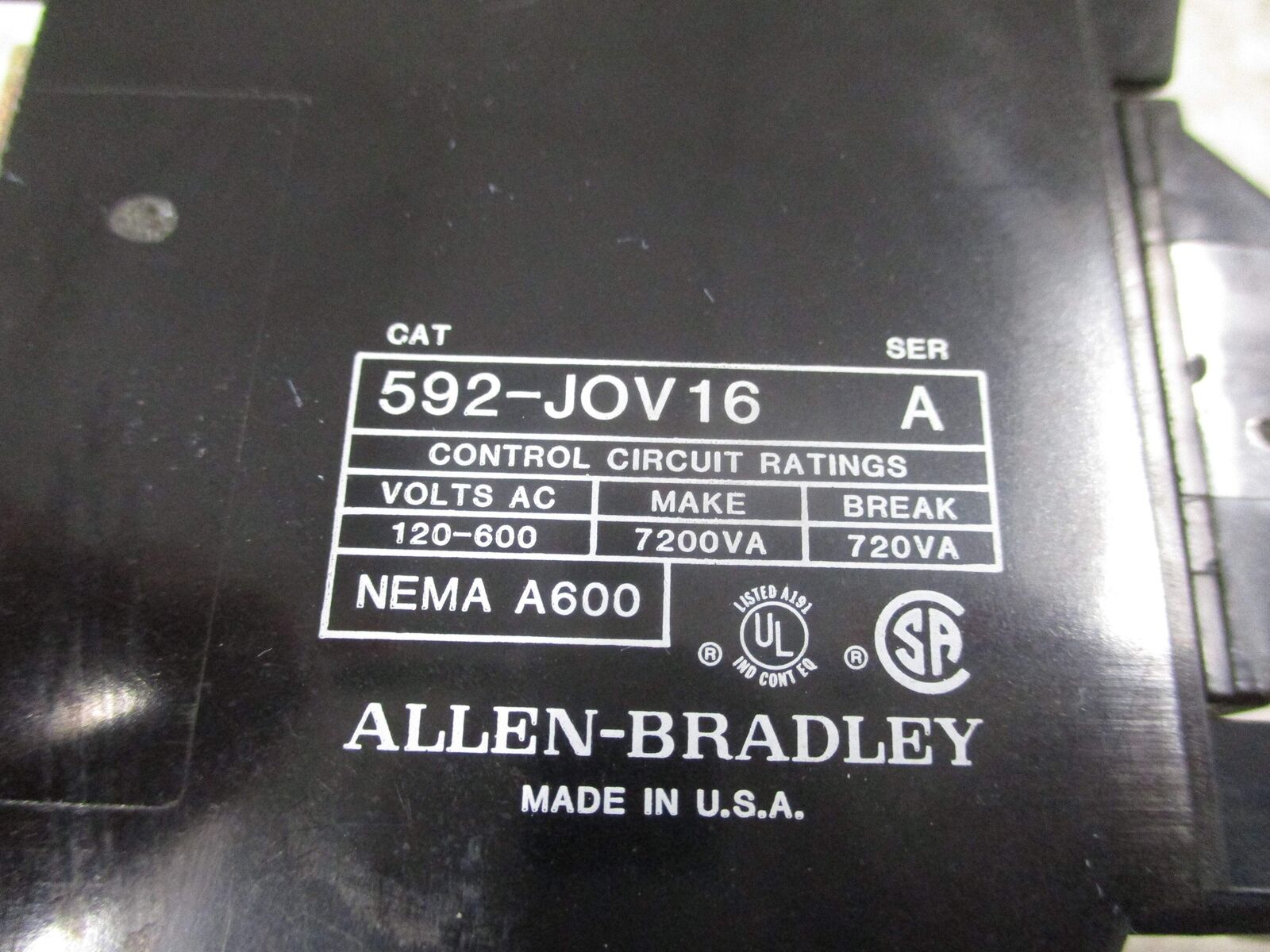 Allen-Bradley Overload Relay 592-JOV16 120-600V 3P *Heaters May Vary* *Chipped B