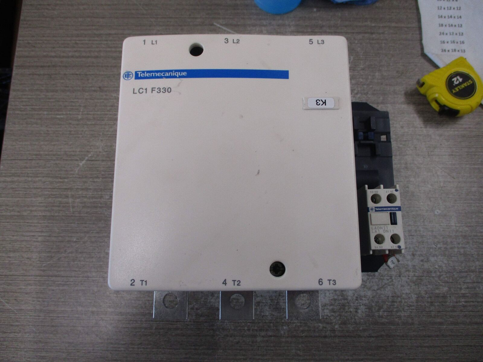 Telemecanique Contactor LC1-F330 120-127V Coil (1) Aux Contact Block Used