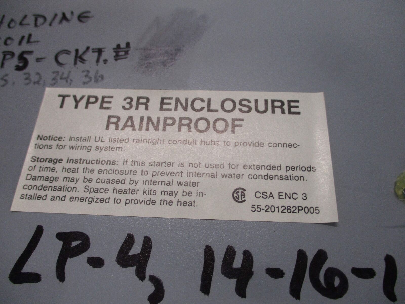 GE Nema 3R Non-Fusible Size 0 Combination CR308B600ACEA 120V Coil Used