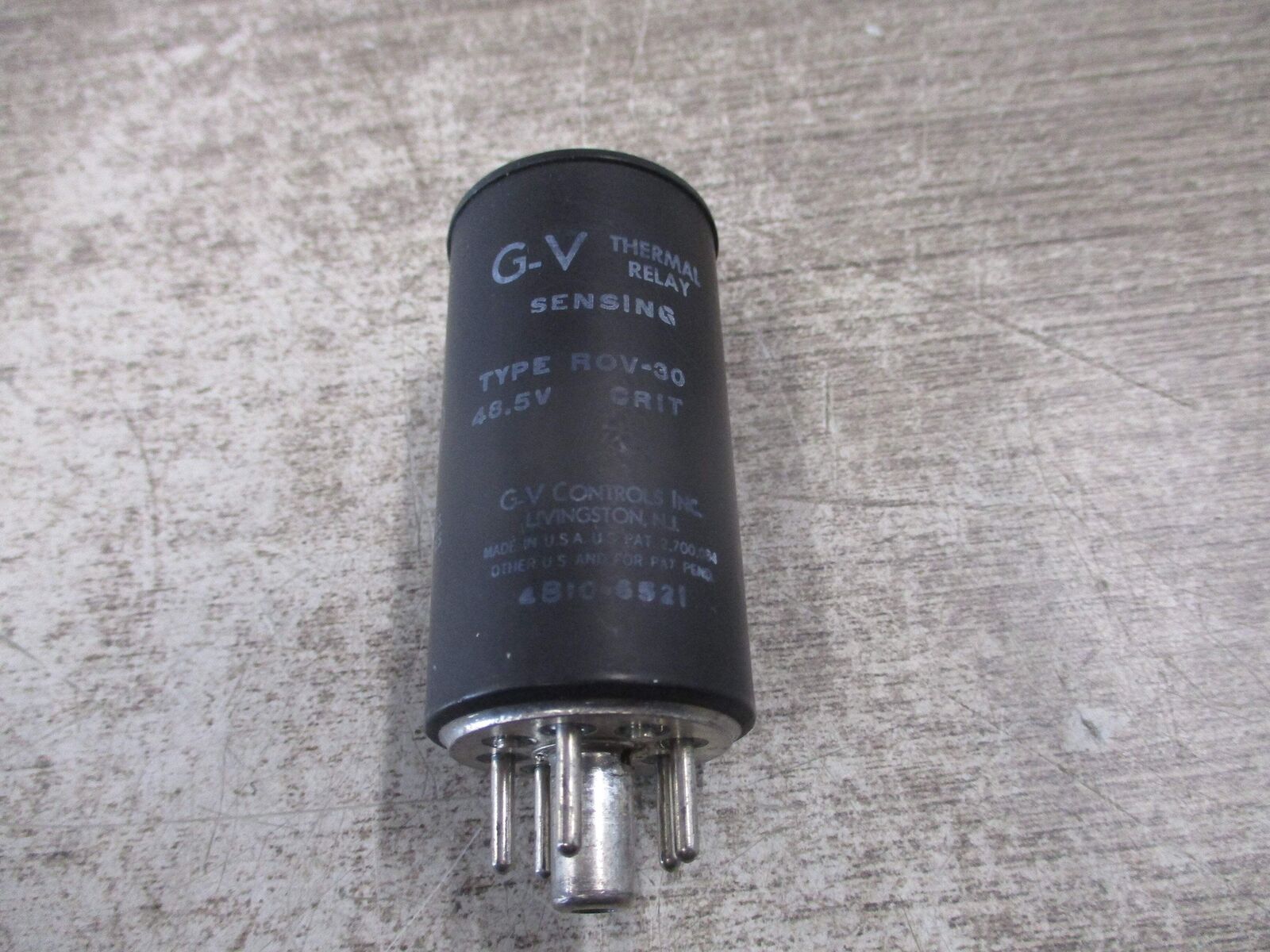 G-V Controls Sensing Thermal Relay ROV-30 48.5V Used