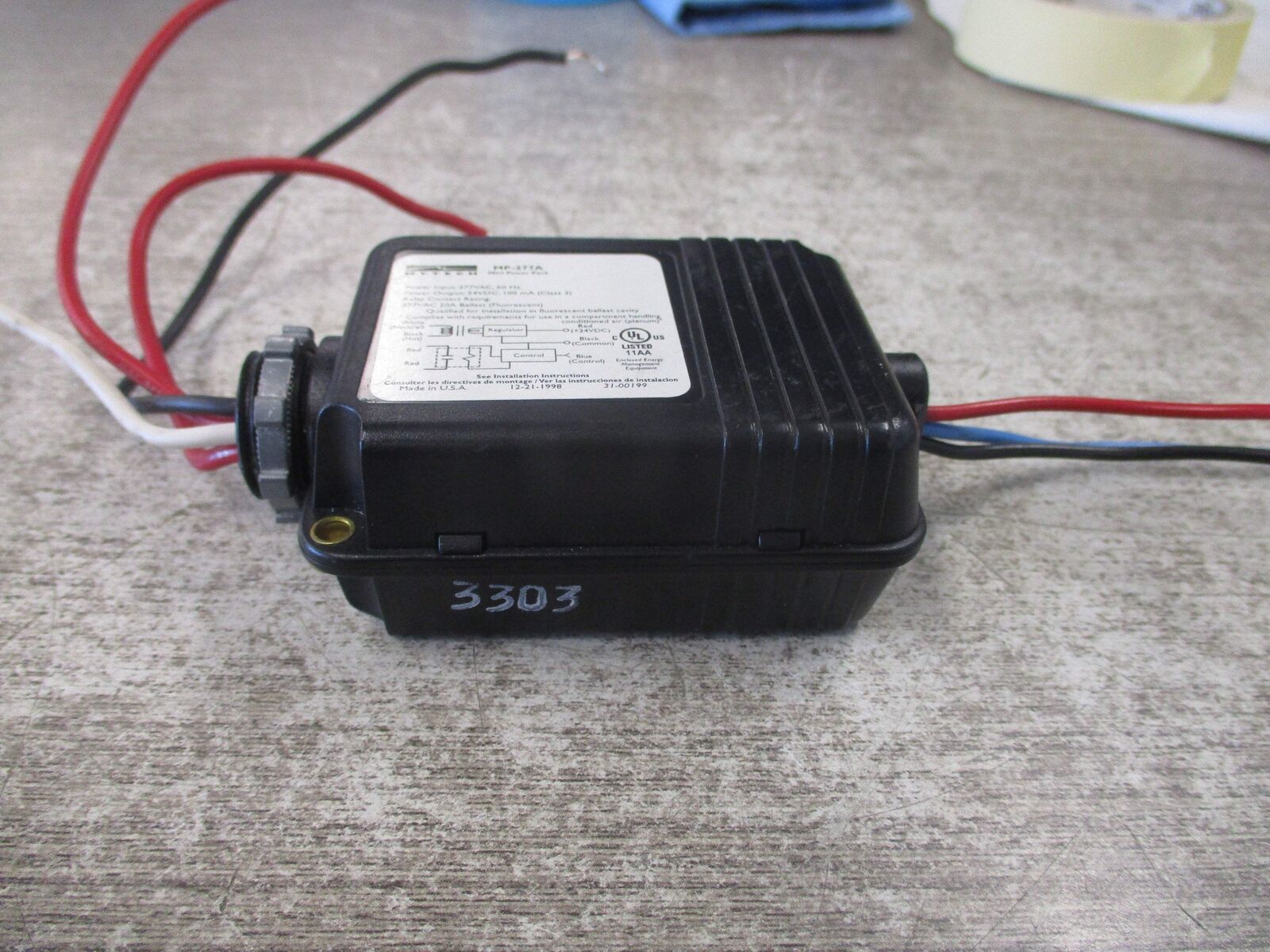 Mytech Mini Power Pack MP-277A Input: 277VAC 60Hz Output: 24VDC 100mA Used