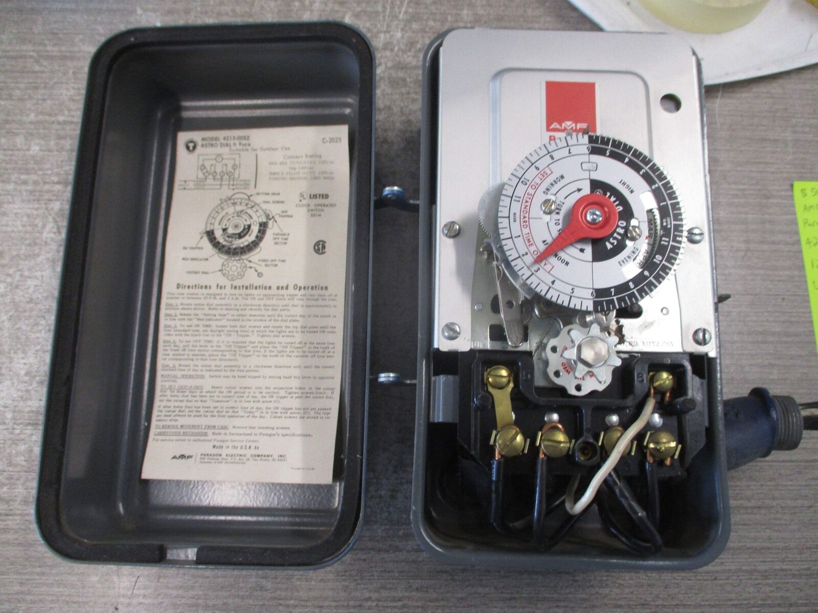 AMF Paragon Astro Dial Timer 4213-00SZ 120V Used