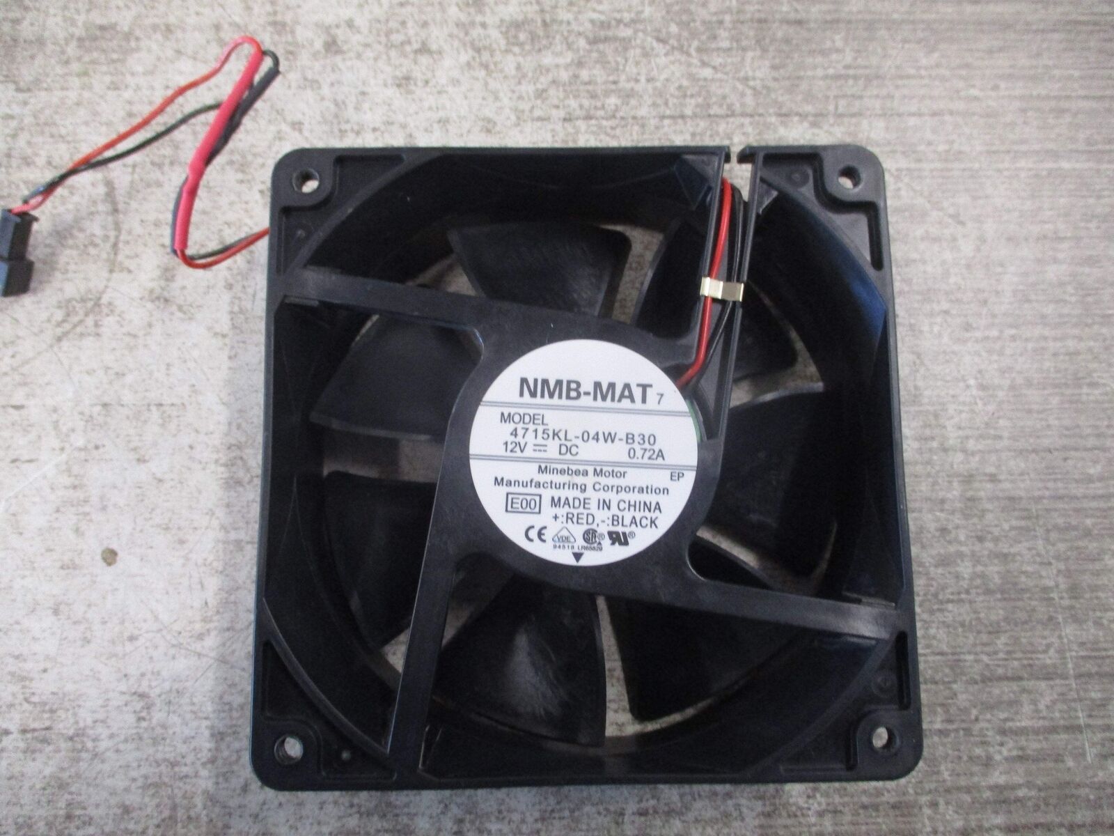 NMB Axial Fan 4715KL-04W-B30 12VDC 0.72A Used