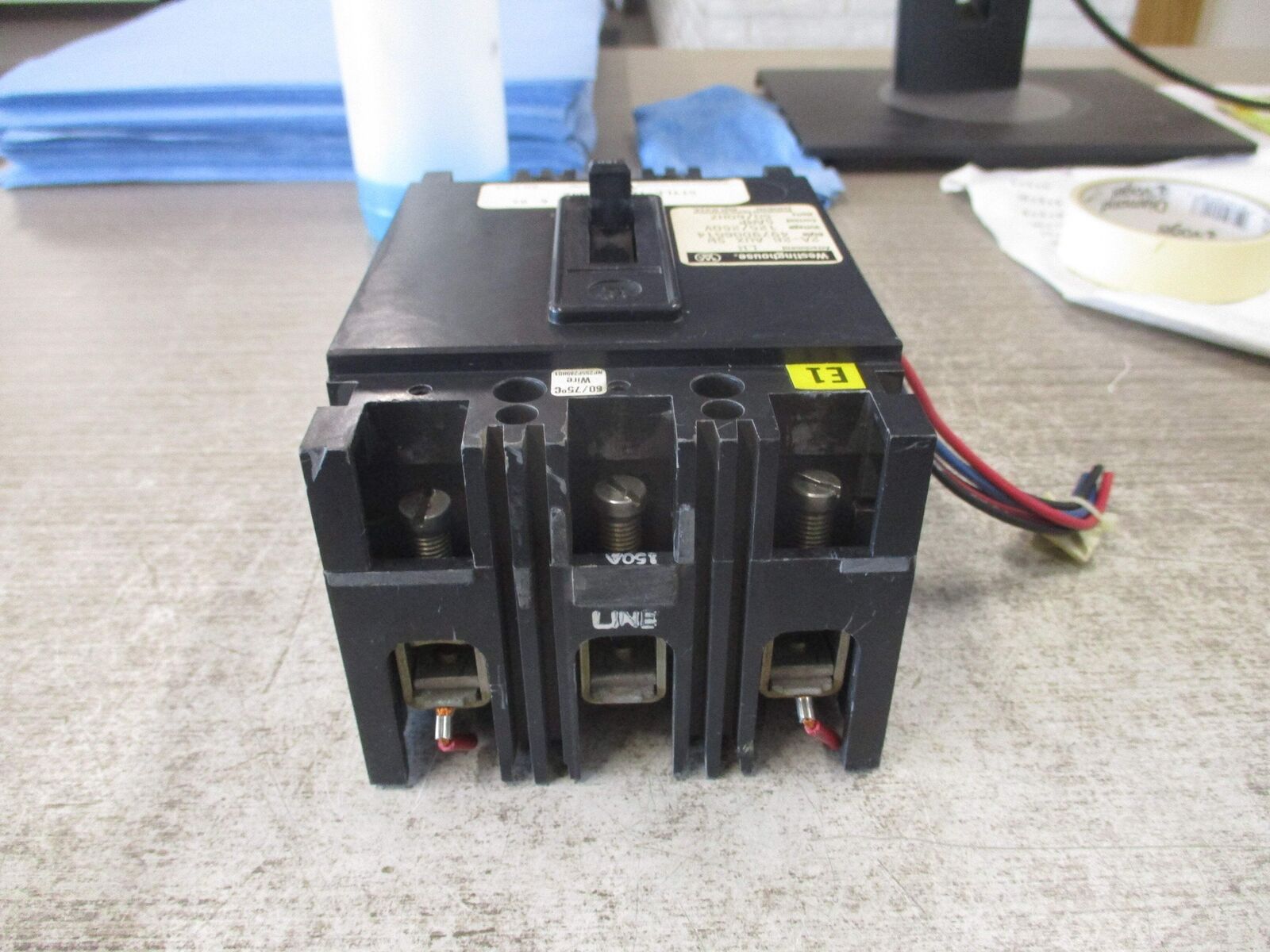 Westinghouse Circuit Breaker 1277C47G42 150A 3P *Missing (1) Terminal Screw* Use