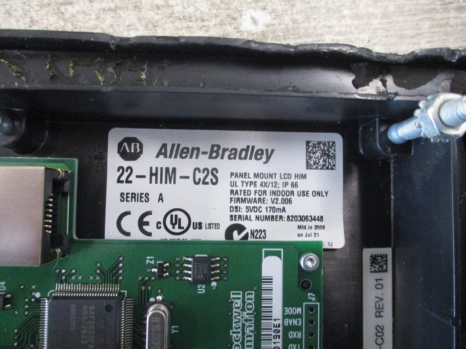 Allen-Bradley Panel Mount LCD HIM Keypad 22-HIM-C2S Ser. A F/W: V2.006 Type 4X/1