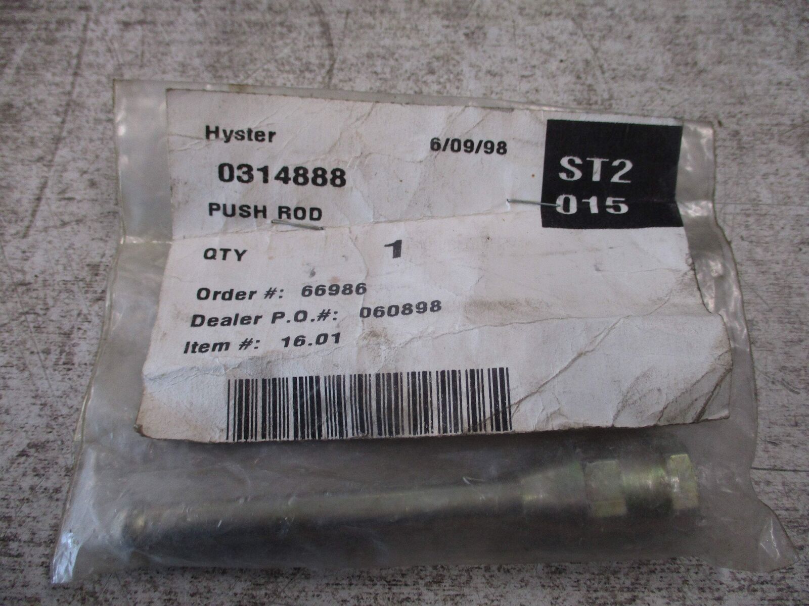 Hyster Push Rod 0314888 New Surplus