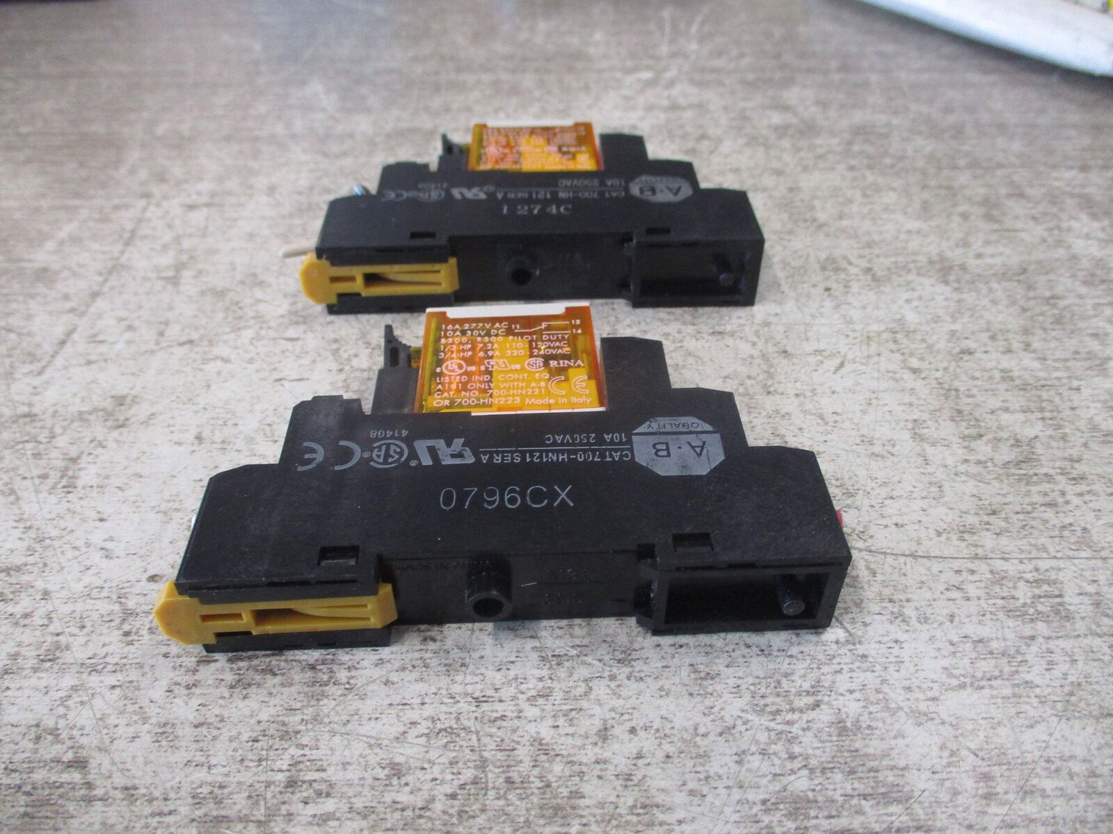 Allen-Bradley Relay 700-HK36A1-4 Ser. B 120V W/Base *Lot of 2* Used