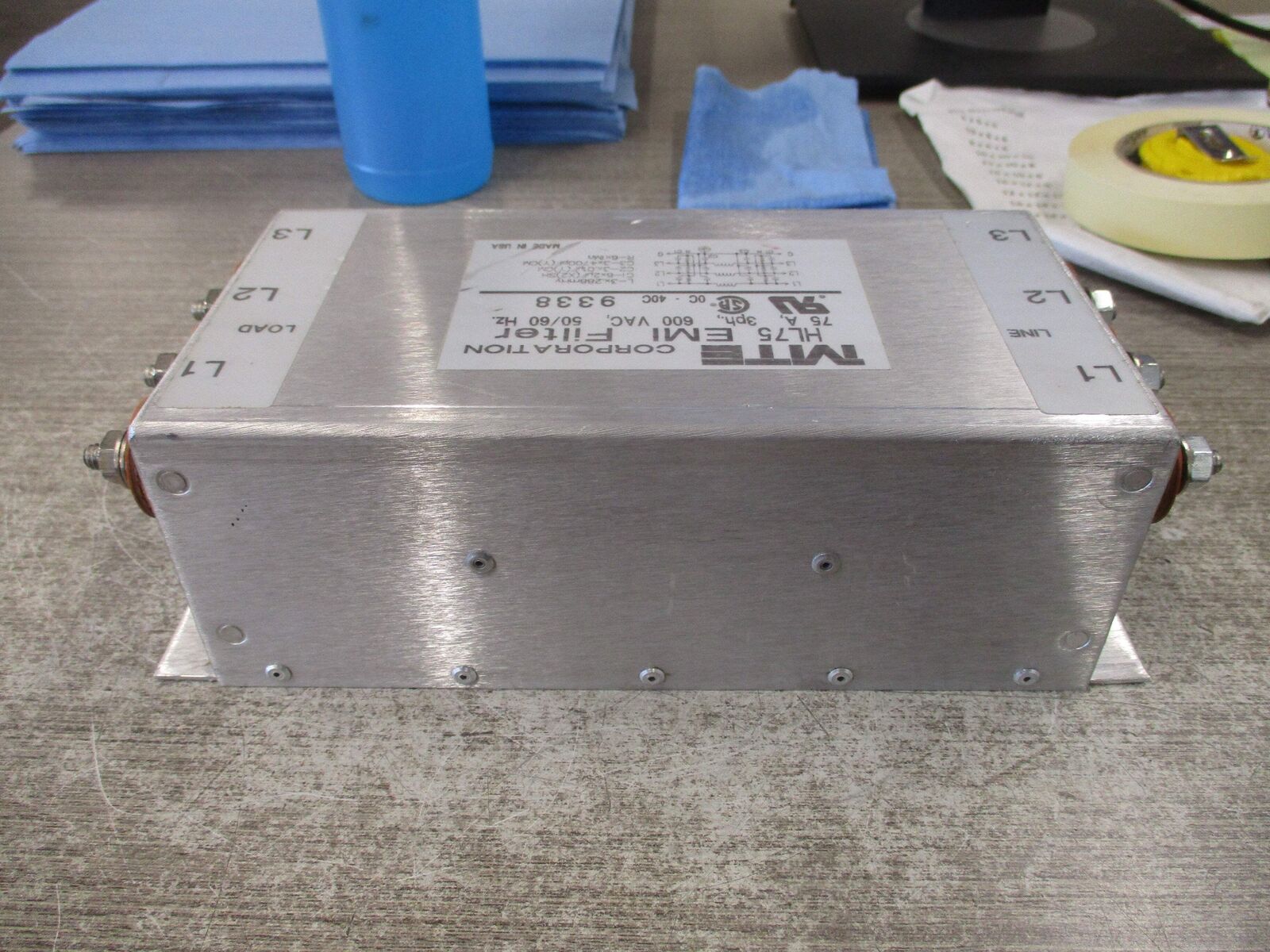 MTE EMI Filter HL75 75A 3Ph 600V 50/60Hz Used