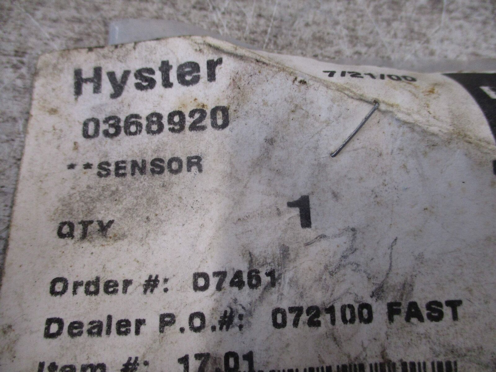 Hyster Sensor 0368920 *No Box* New Surplus
