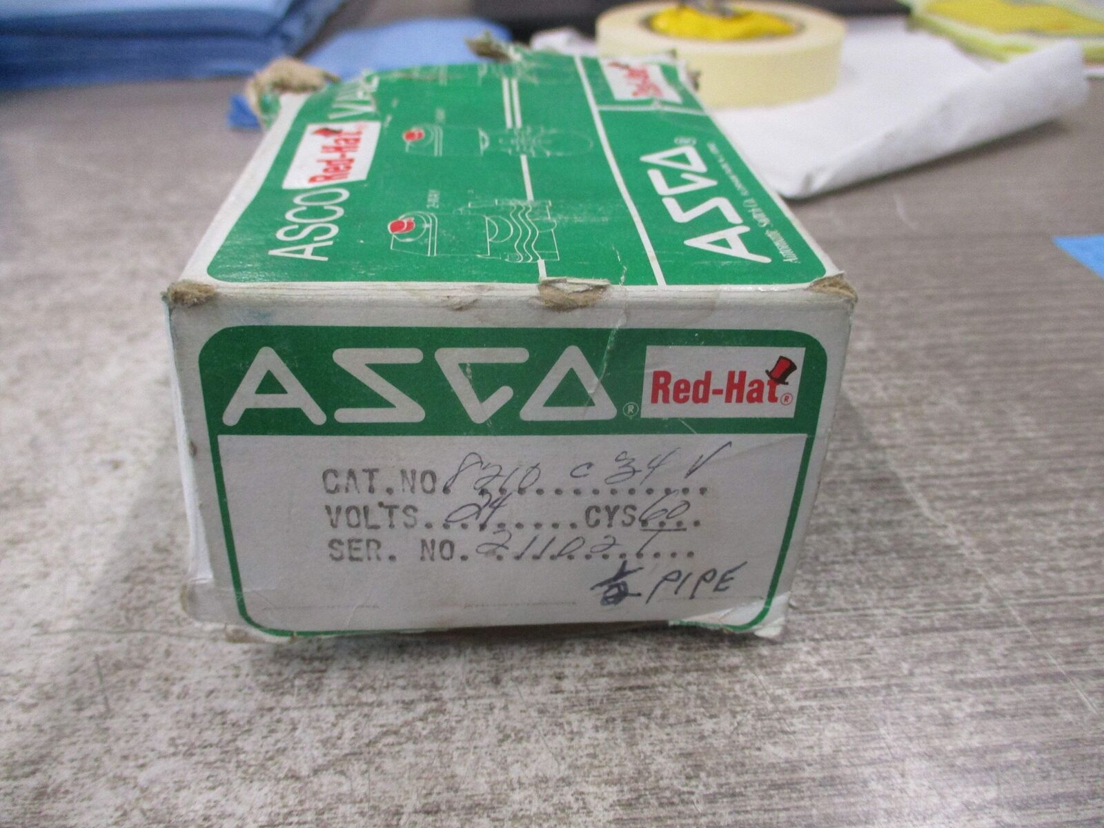 Asco Red-Hat Solenoid Valve 8210C34 V 125 PSI 24V 60Hz New Surplus