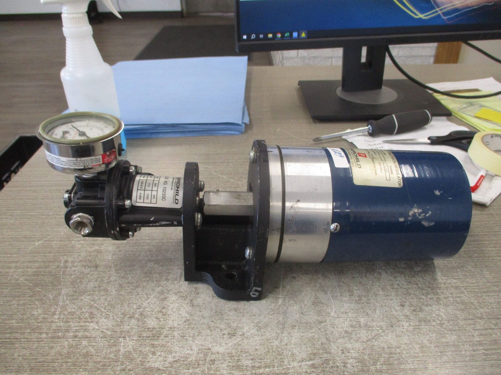 Fairchild Motor Set Precision Regulator 1210B-10163C Range: 2-150PSI Valve:10233