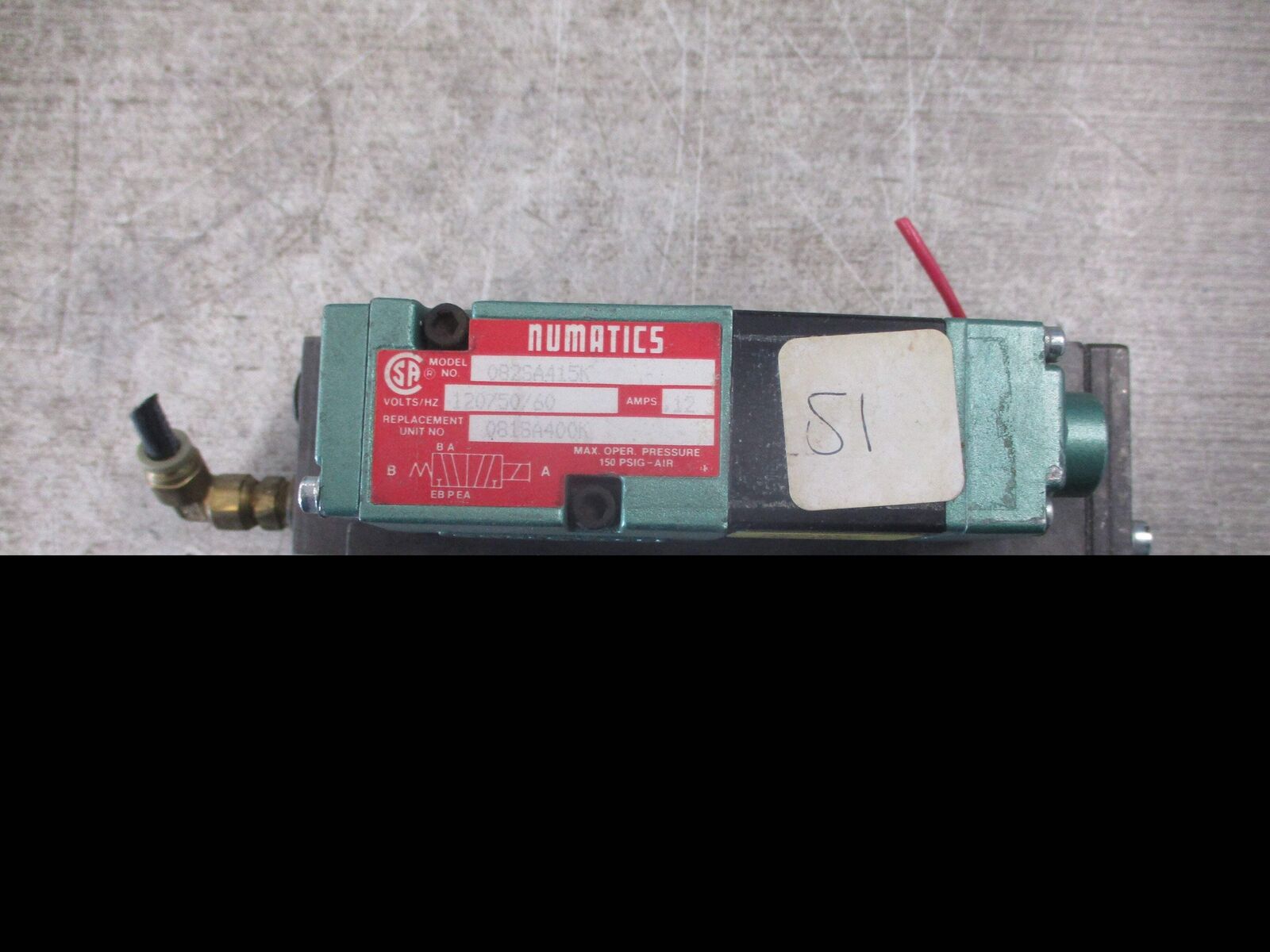 Numatics Solenoid Valve 082SA415K 120V 0.12A 150 PSIG Used