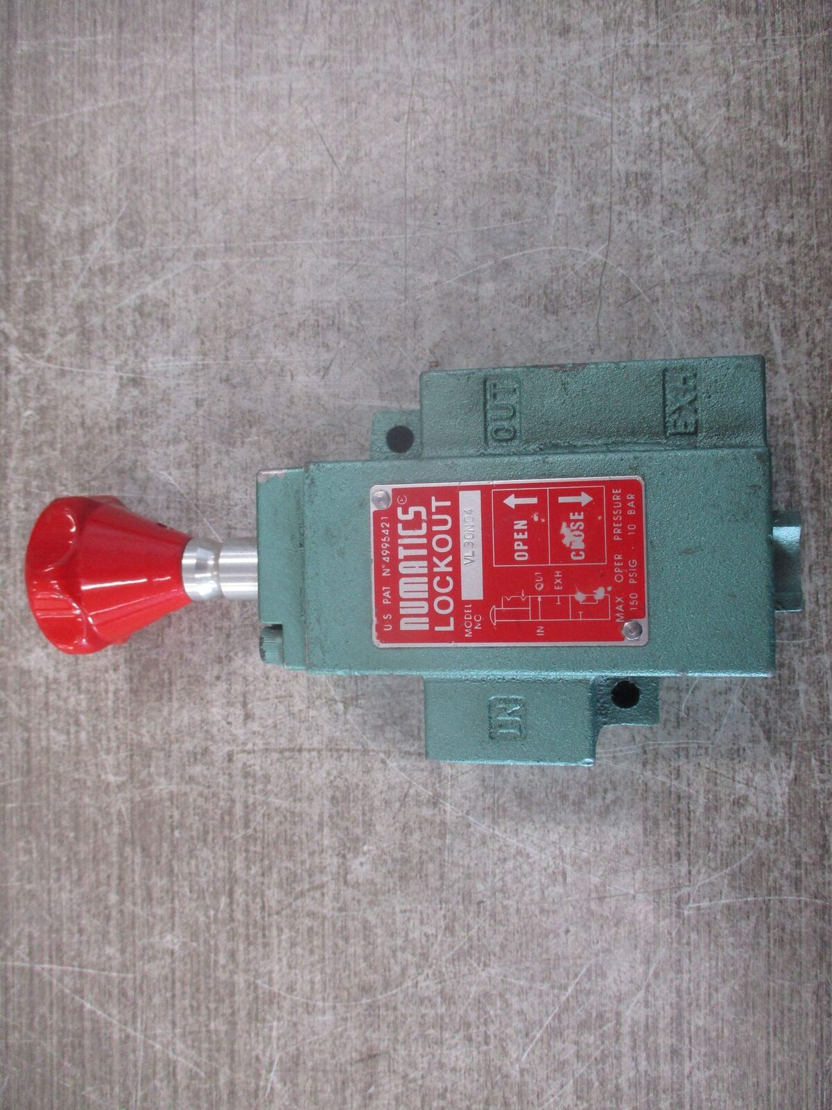 Numatic Lockout Valve VL30N04 150 PSIG Used