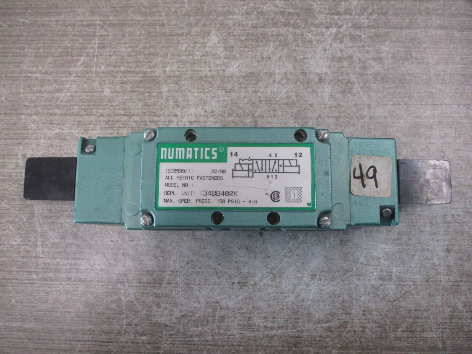 Numatics Pneumatic Valve I34BB400K 150 PSIG Used