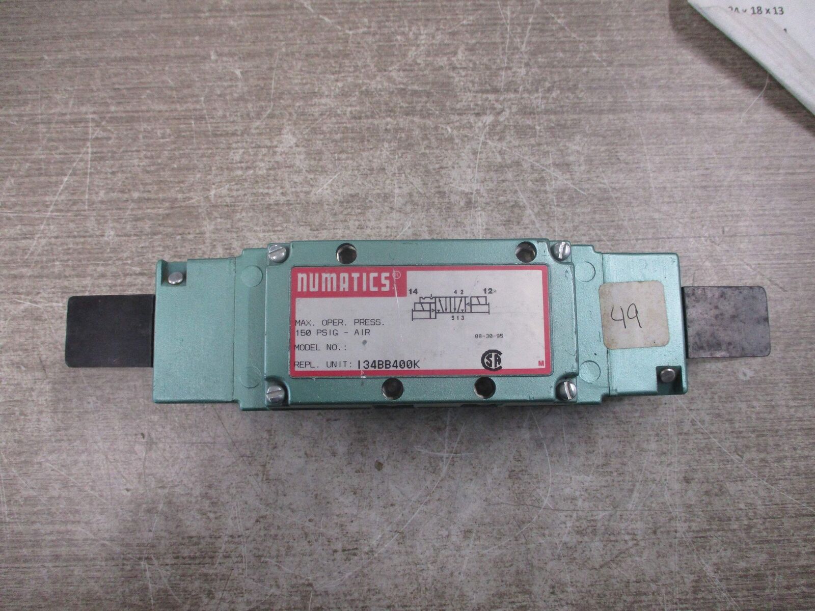 Numatics Pneumatic Valve I34BB400K 150 PSIG Used