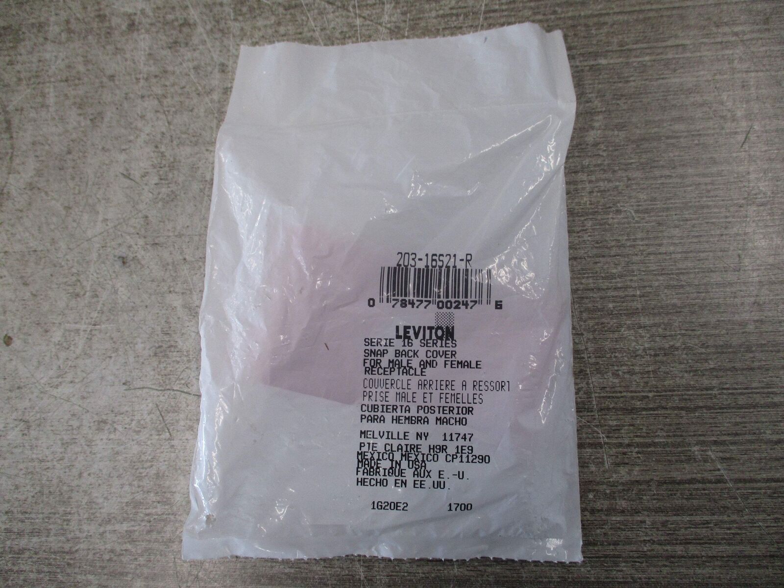 Leviton Snap Back Cover 203-16S21-R New Surplus