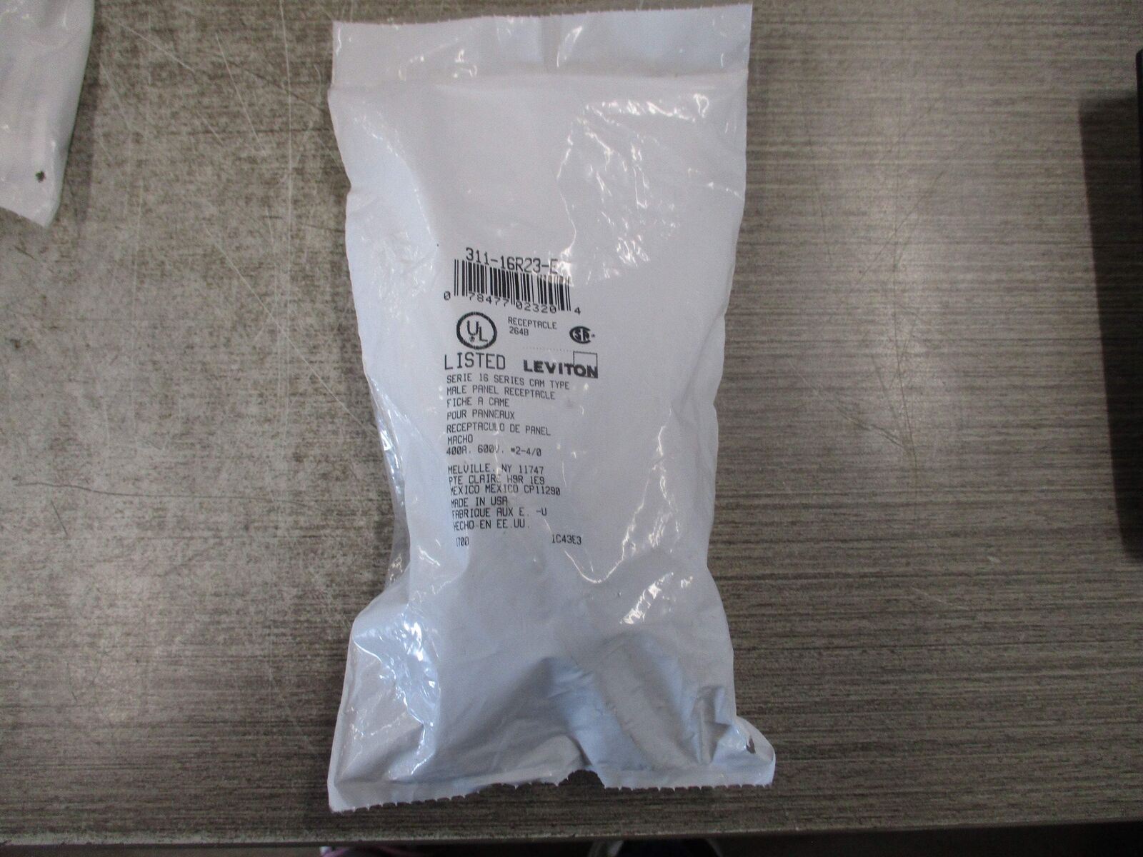 Levitor Male Panel Receptacle 311-16R23-E 400A 600V New Surplus
