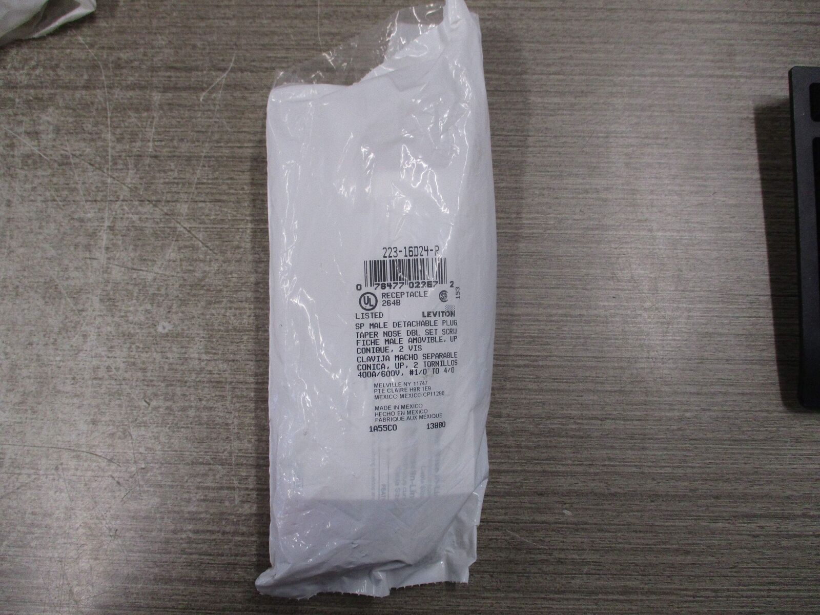 Leviton SP Male Detachable Plug 223-16D24-R 400A 600V New Surplus