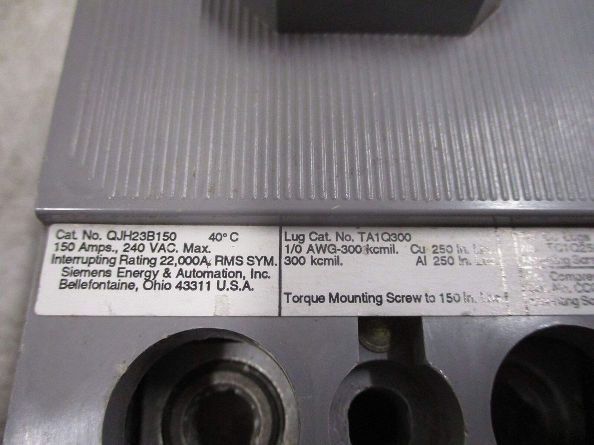 Siemens Circuit Breaker QJH23B150 150A 3P 240V *Chipped Casing* Used