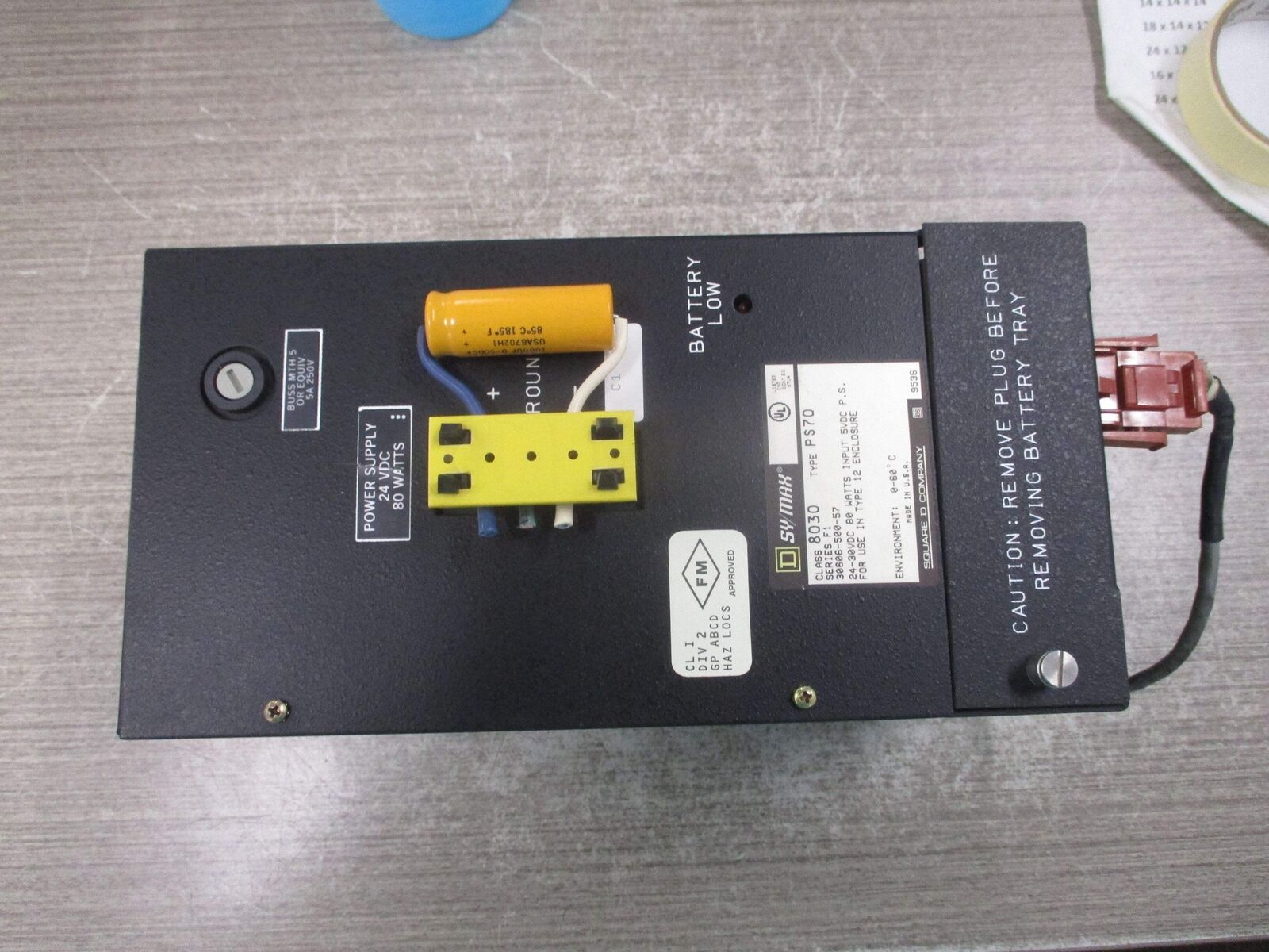 Square D Sy/Max Power Supply 8030 PS70 Ser. F1 80W 24-30VDC Used