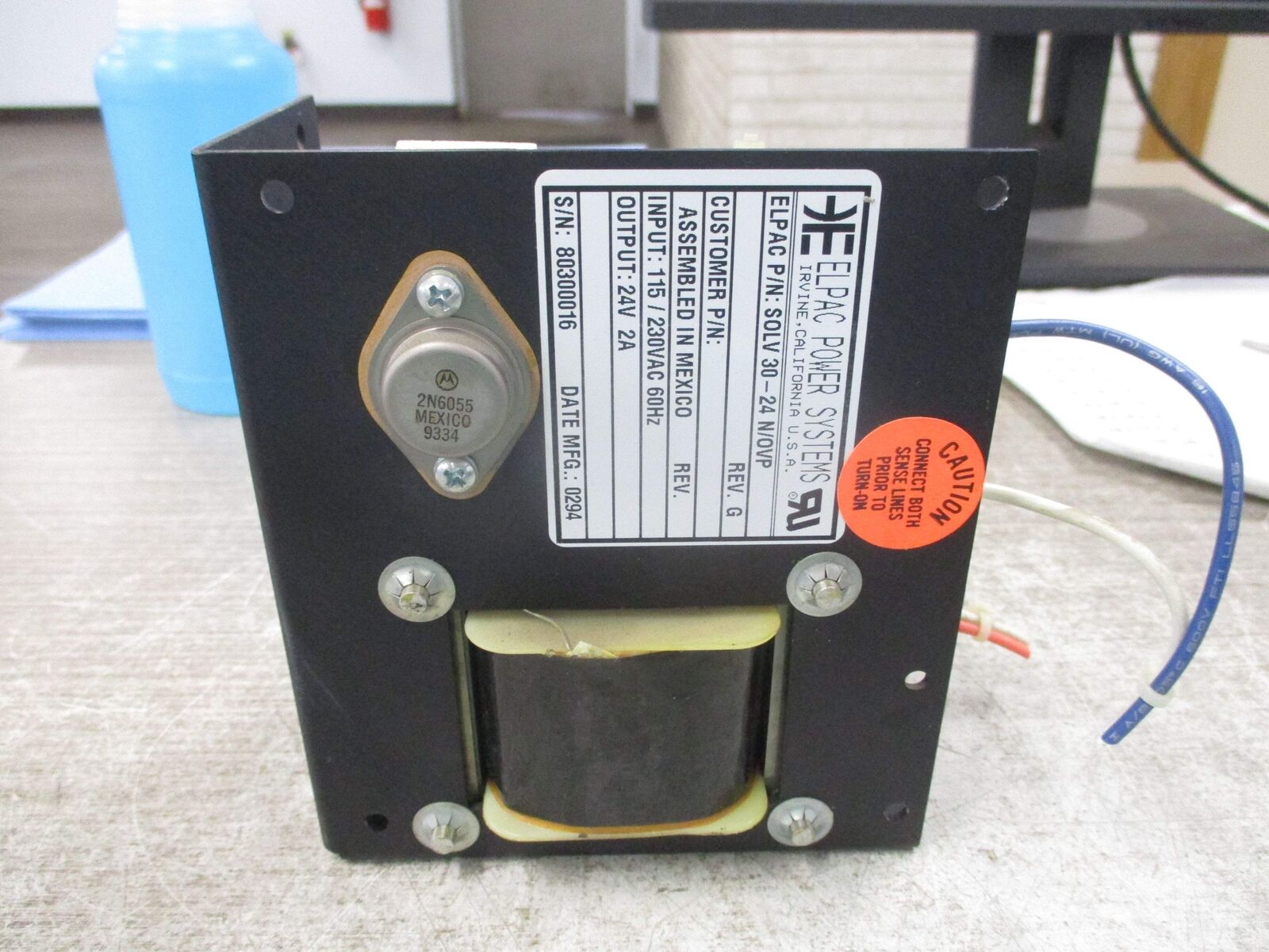 Elpac Power Systems Power Supply SOLV 30-24 N/OVP Rev. G Input: 115/230VAC 60Hz