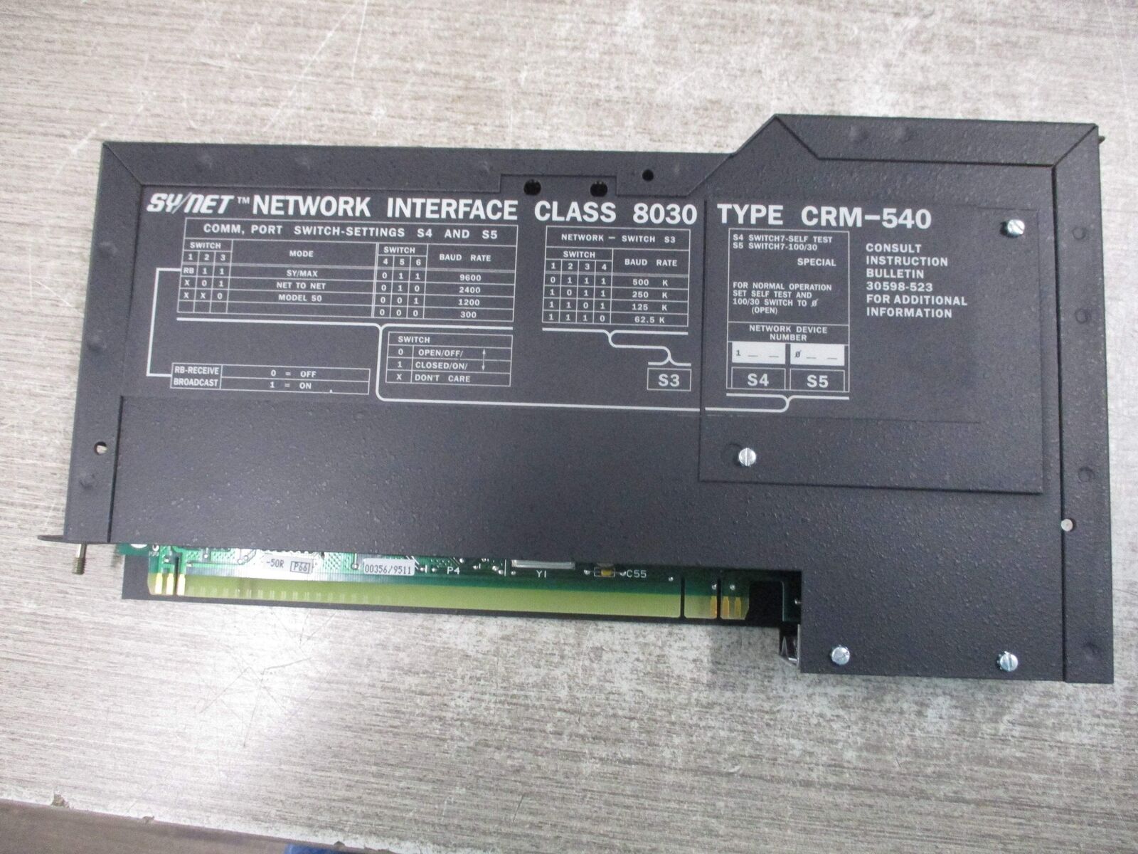 Square D Sy/Net Network Interface Module 8030 CRM-540 *Cracked Window* Used
