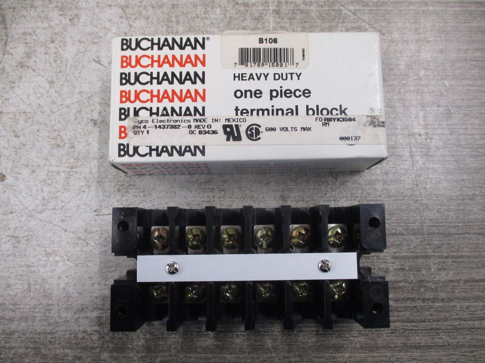Buchanan Terminal Block B106 New Surplus