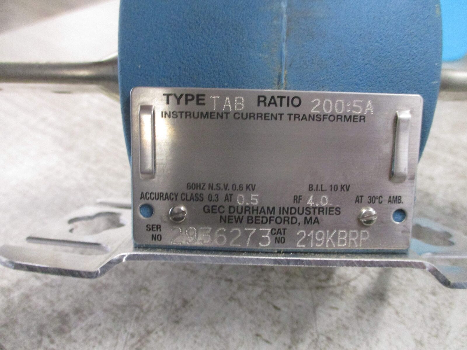 GEC Durham Current Transformer 219KBRP Ratio 200:5A New Surplus
