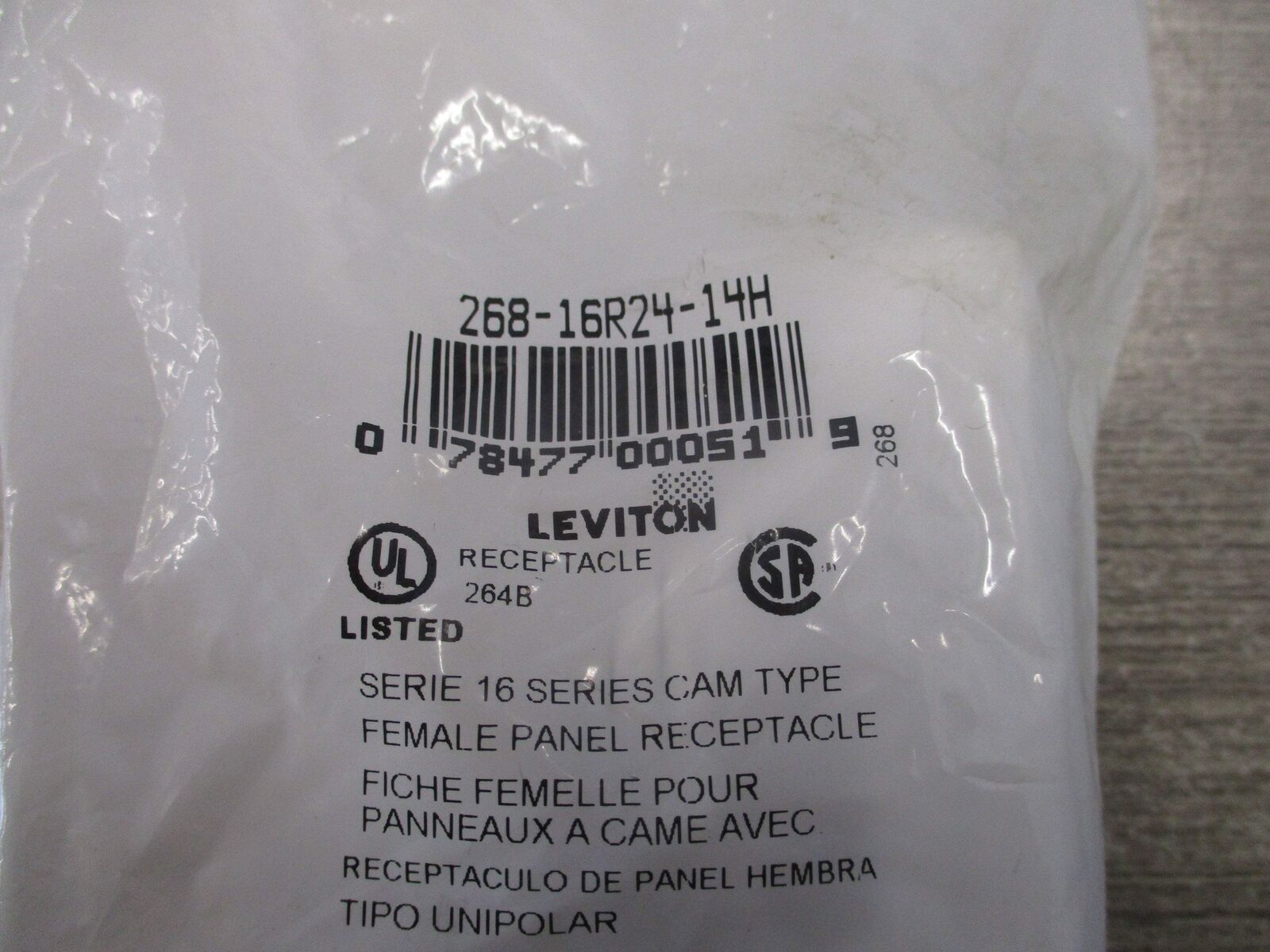 Leviton Female Panel Receptacle 268-16R24-14H 400A 600V New Surplus