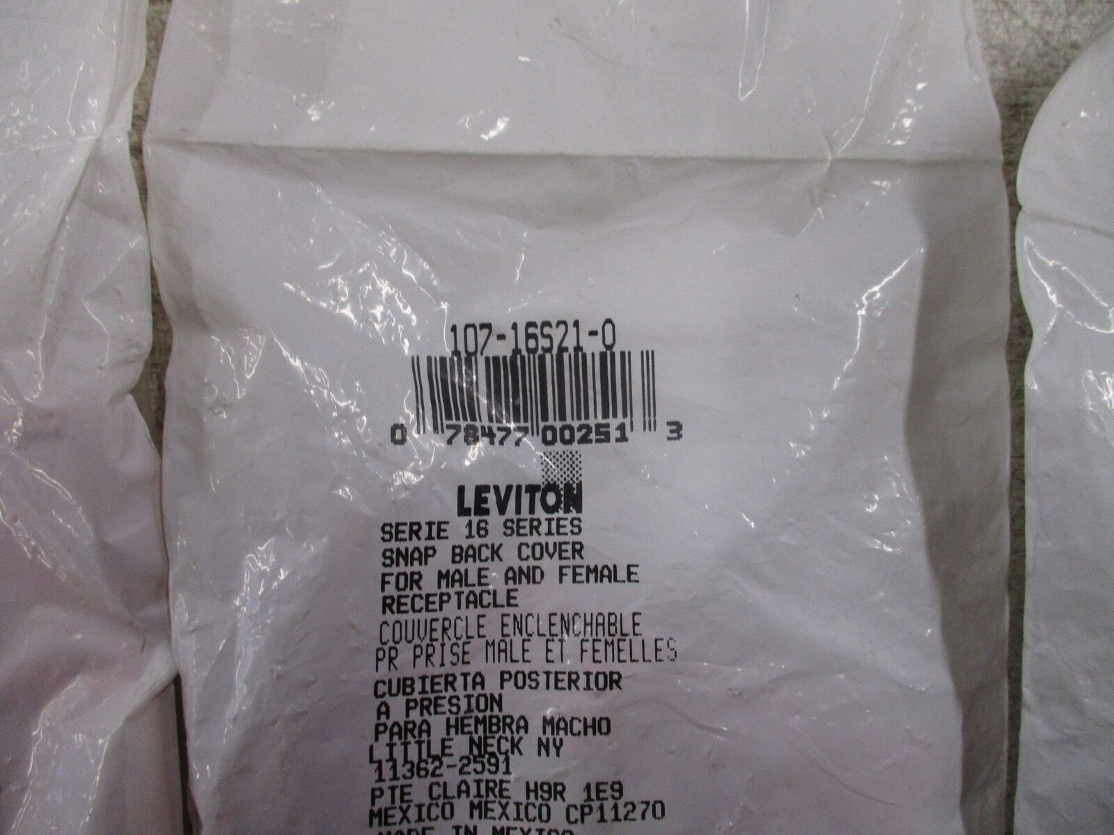 Leviton Snap Back Cover 107-16S21-O *Lot of 3* New Surplus