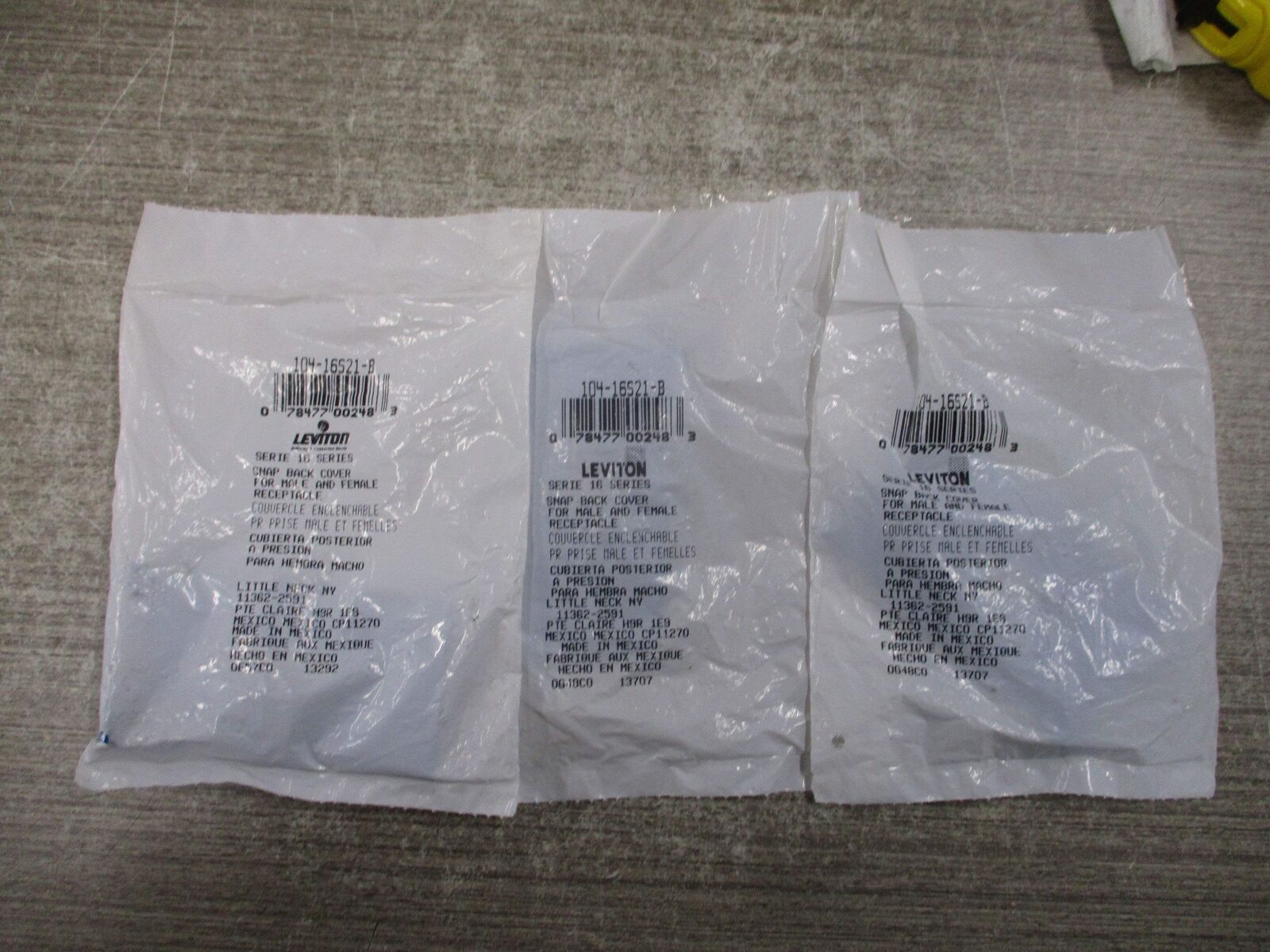 Leviton Snap Back Cover 104-16S21-B *Lot of 3* New Surplus