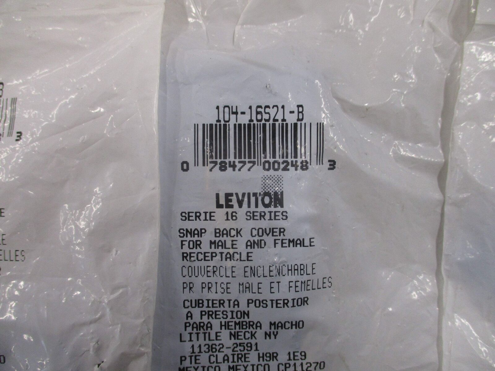 Leviton Snap Back Cover 104-16S21-B *Lot of 3* New Surplus