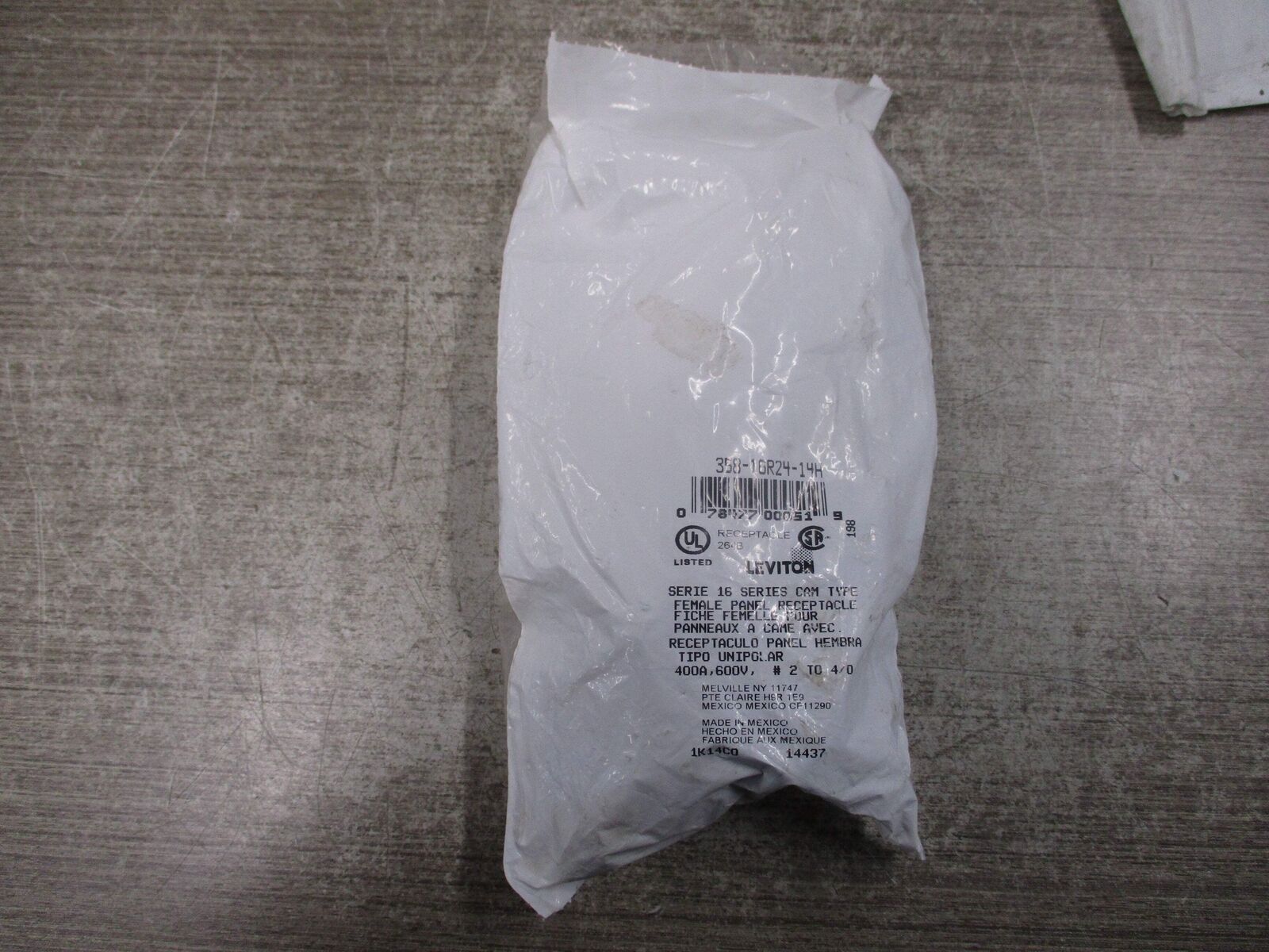Leviton Female Panel Receptacle 358-16R24-14H 400A 600V New Surplus