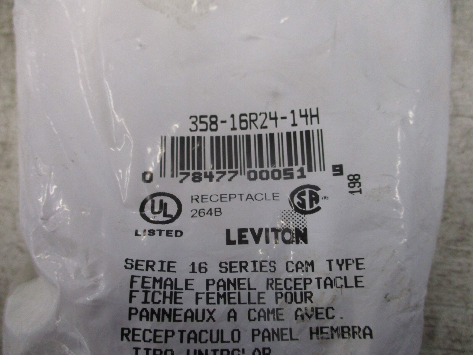 Leviton Female Panel Receptacle 358-16R24-14H 400A 600V New Surplus
