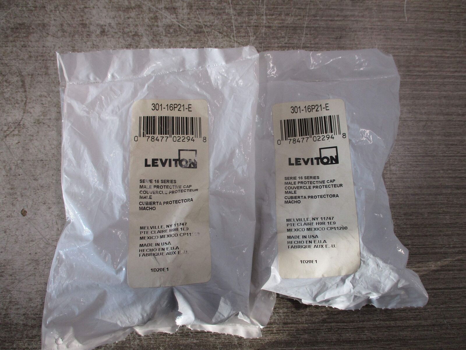 Leviton Male Protective Cap 301-16P21-E *Lot of 2* New Surplus