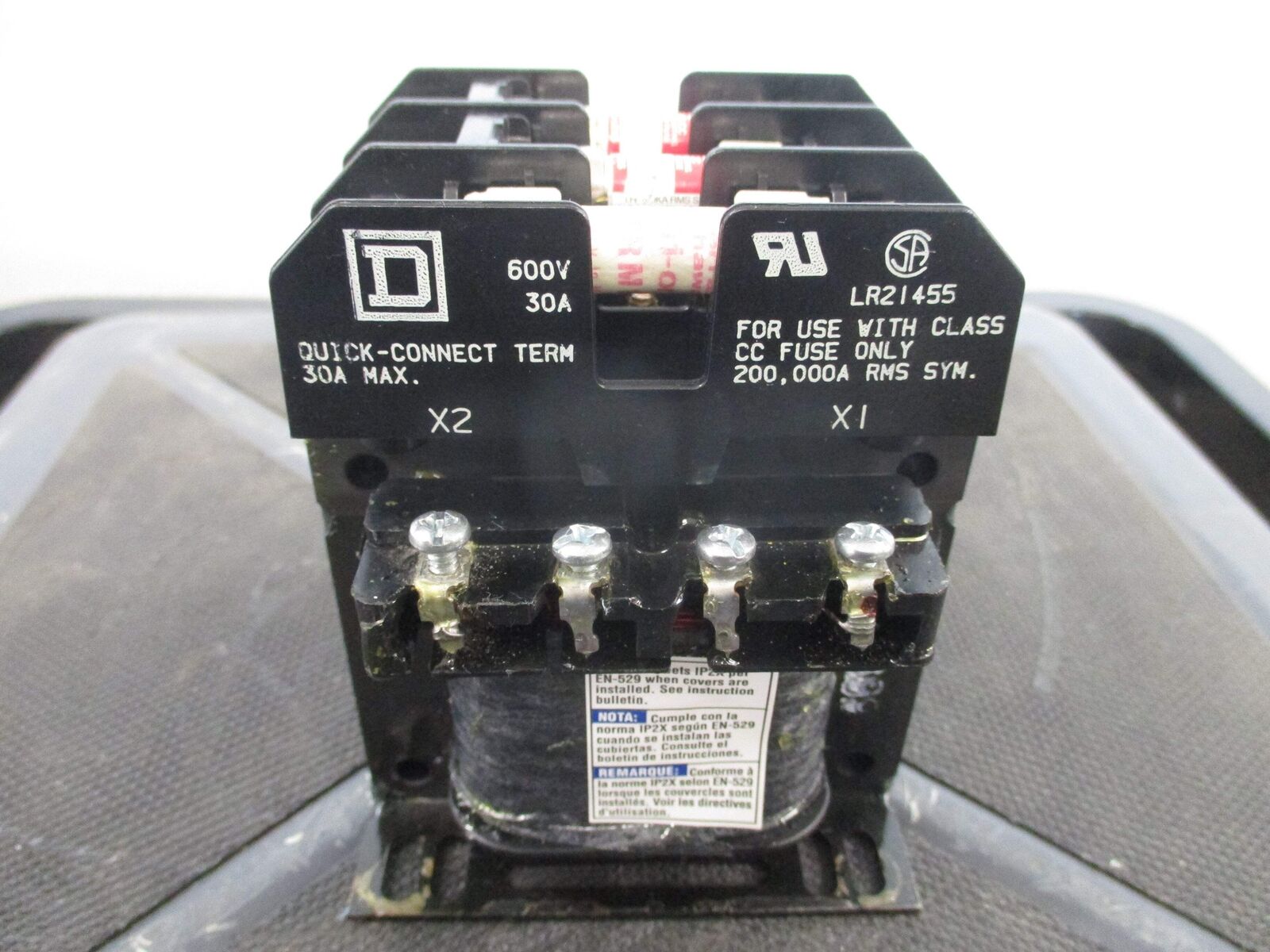 Square D Transformer 9070TF100D3 0.1KVA Pri: 208V Sec: 120V 50/60Hz Used