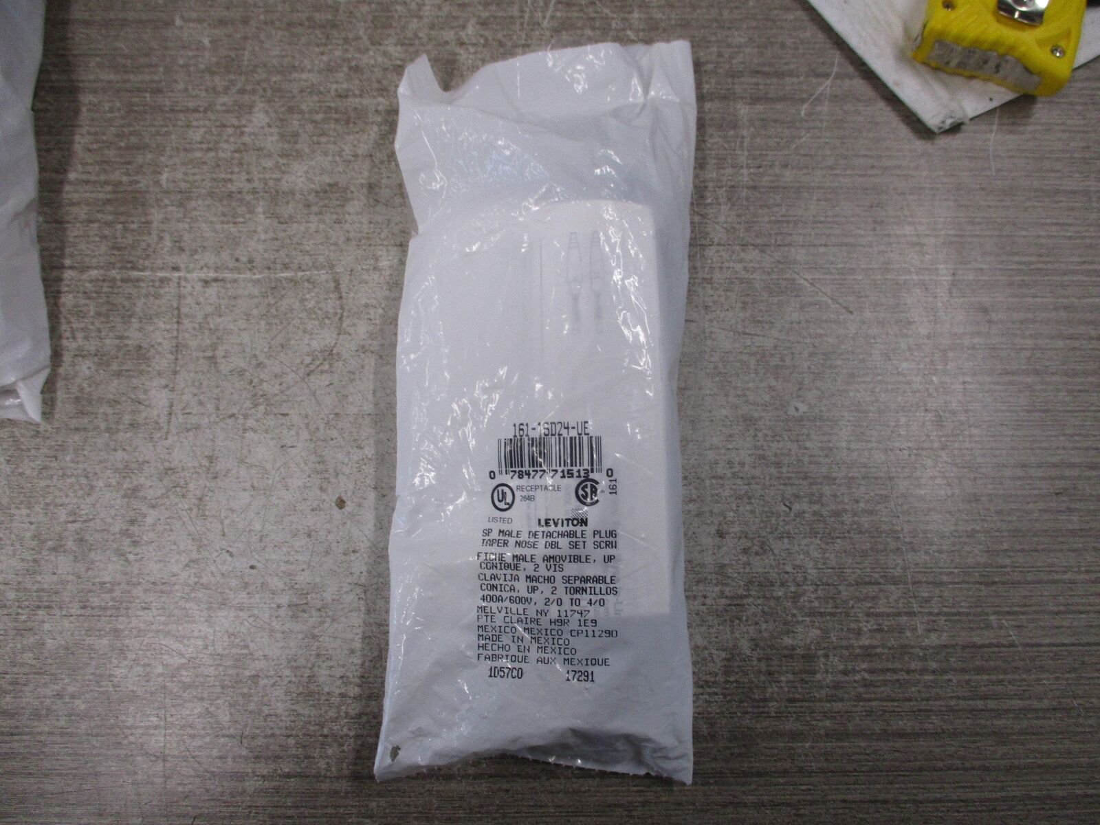 Leviton SP Male Detachable Plug 161-16D24-UE 400A 600V New Surplus