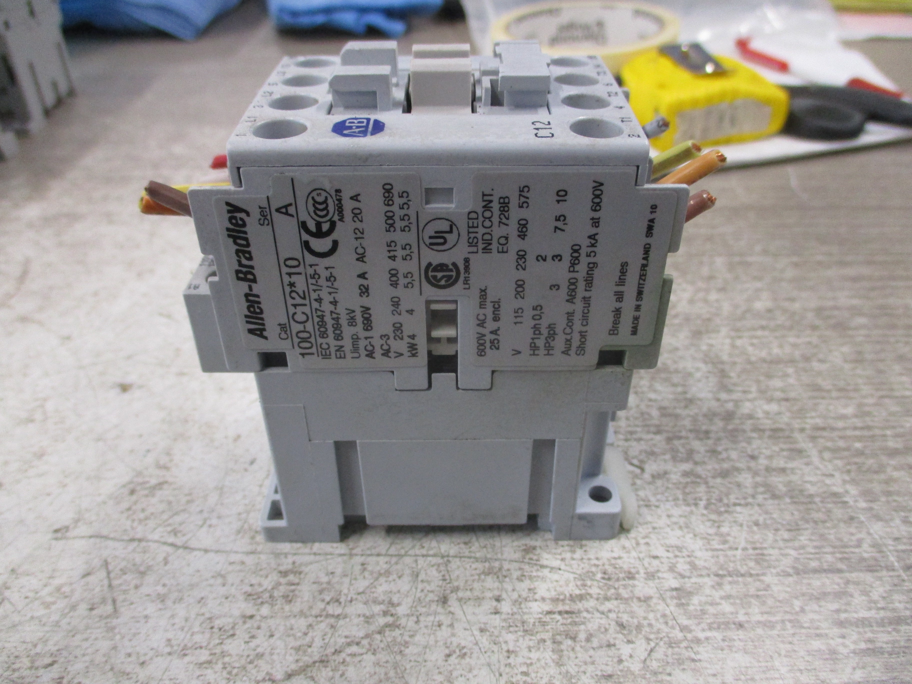 Allen-Bradley Contactor 100-C12*10 120V Coil 25A 600V Used