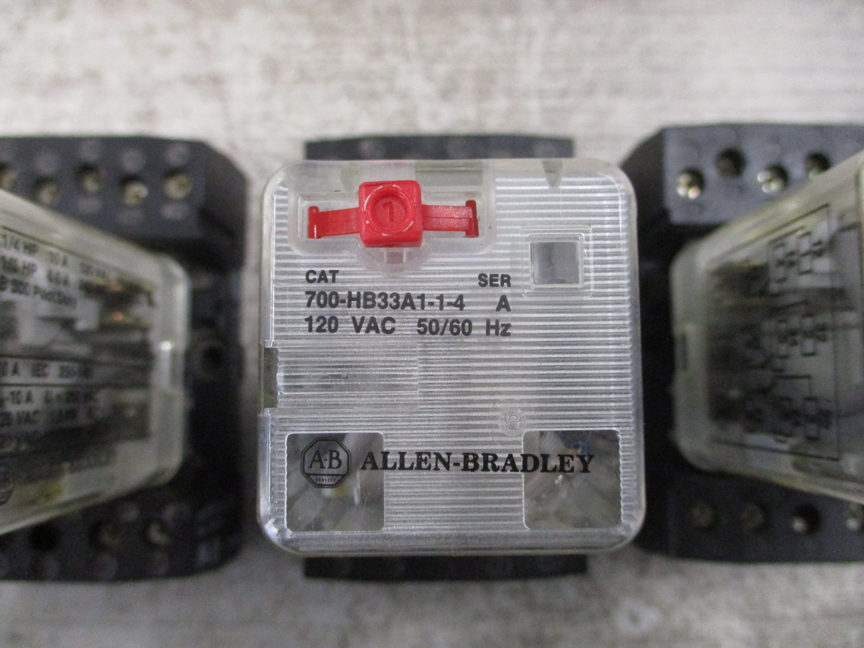 Allen-Bradley Relay 700-HB33A1-1-4 Ser. A 120V Coil W/Base *Lot of 3* Used