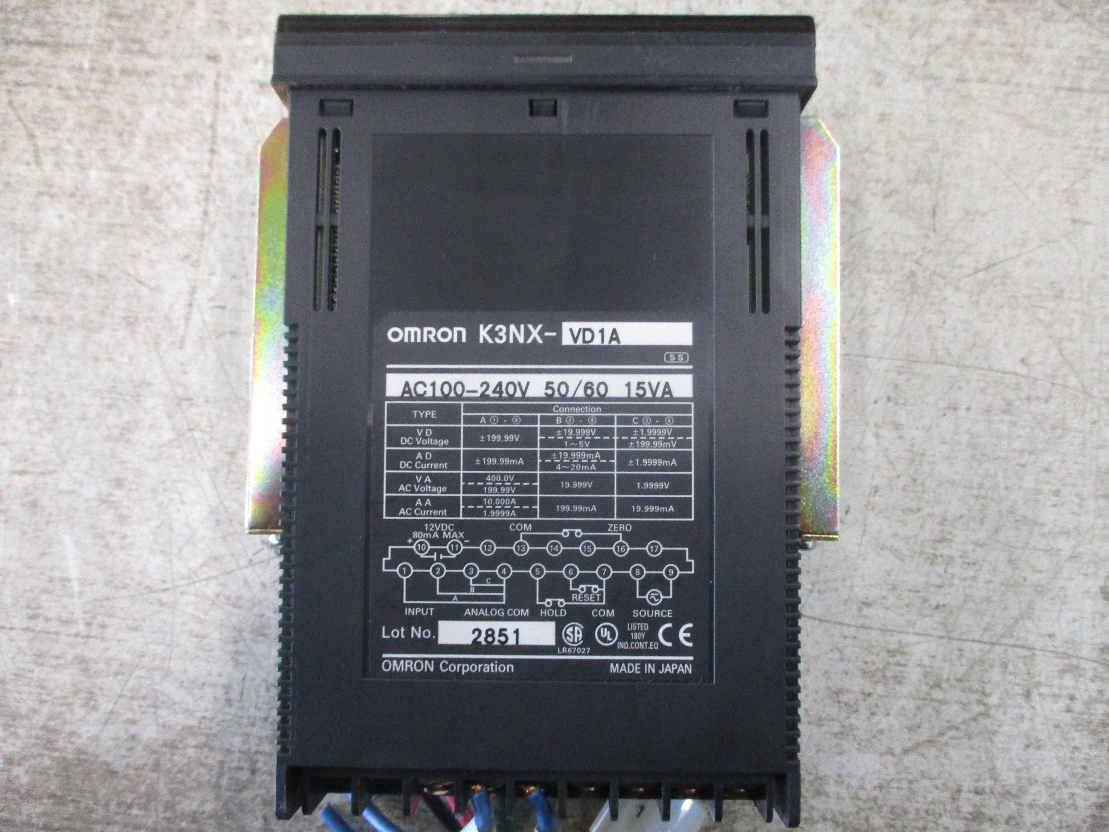 Omron Process Meter K3NX-VD1A 100-240V 50/60Hz 15VA Used