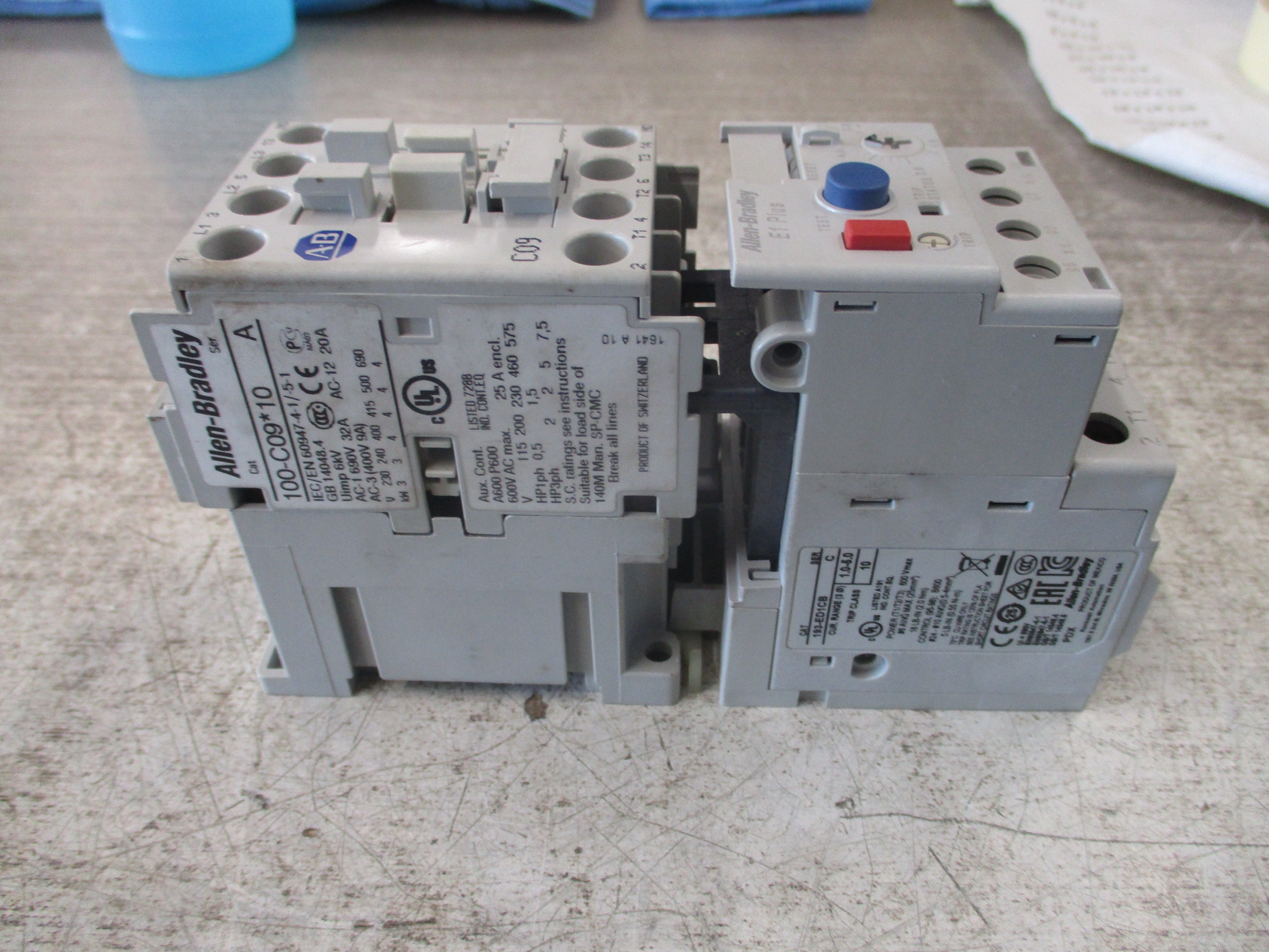Allen-Bradley Starter 100-C09*10/193-ED1CB 120V Coil Trip: 1-5A Used