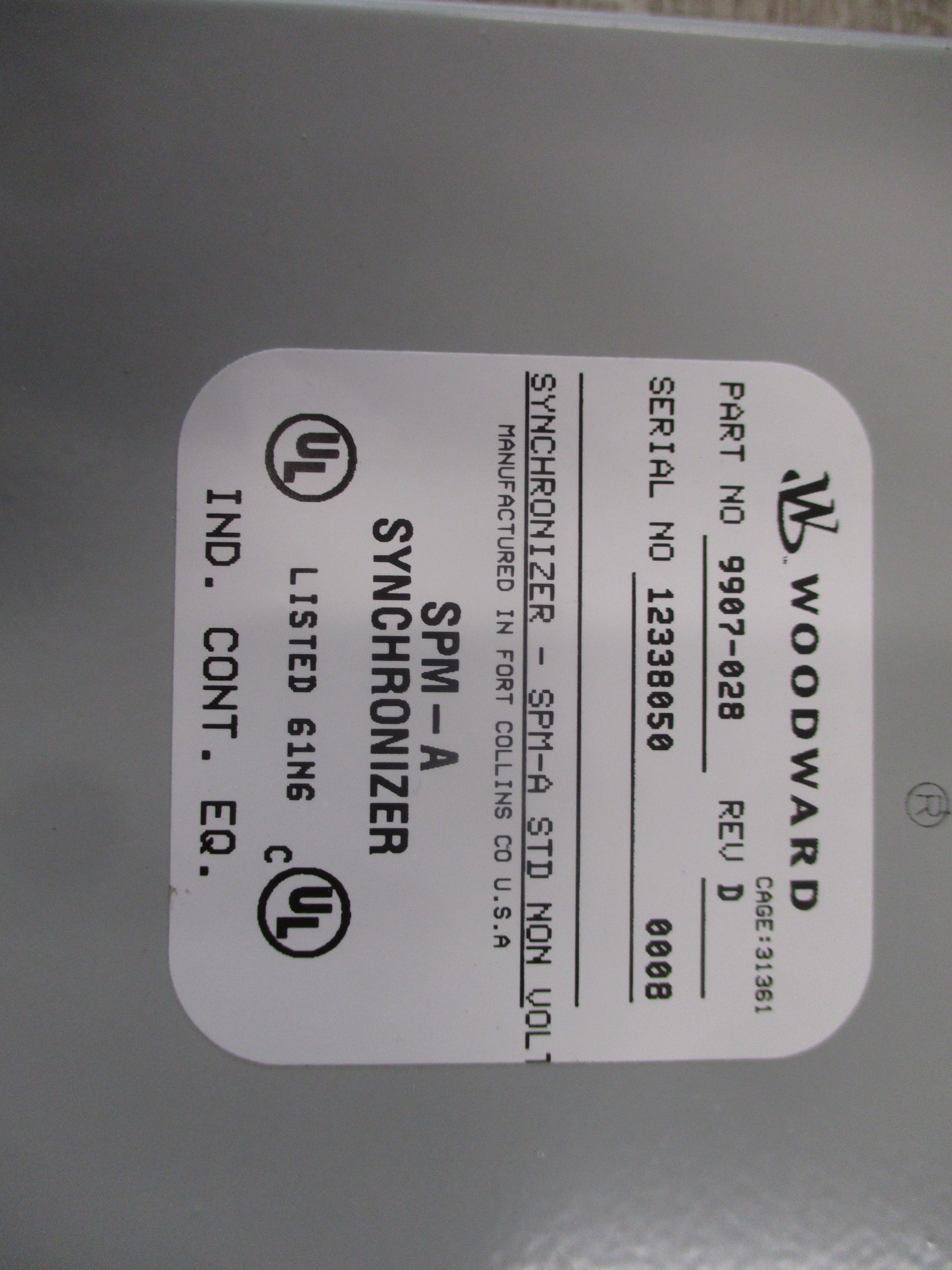 Woodward SPM-A Synchronizer 9907-028 Rev. D Used
