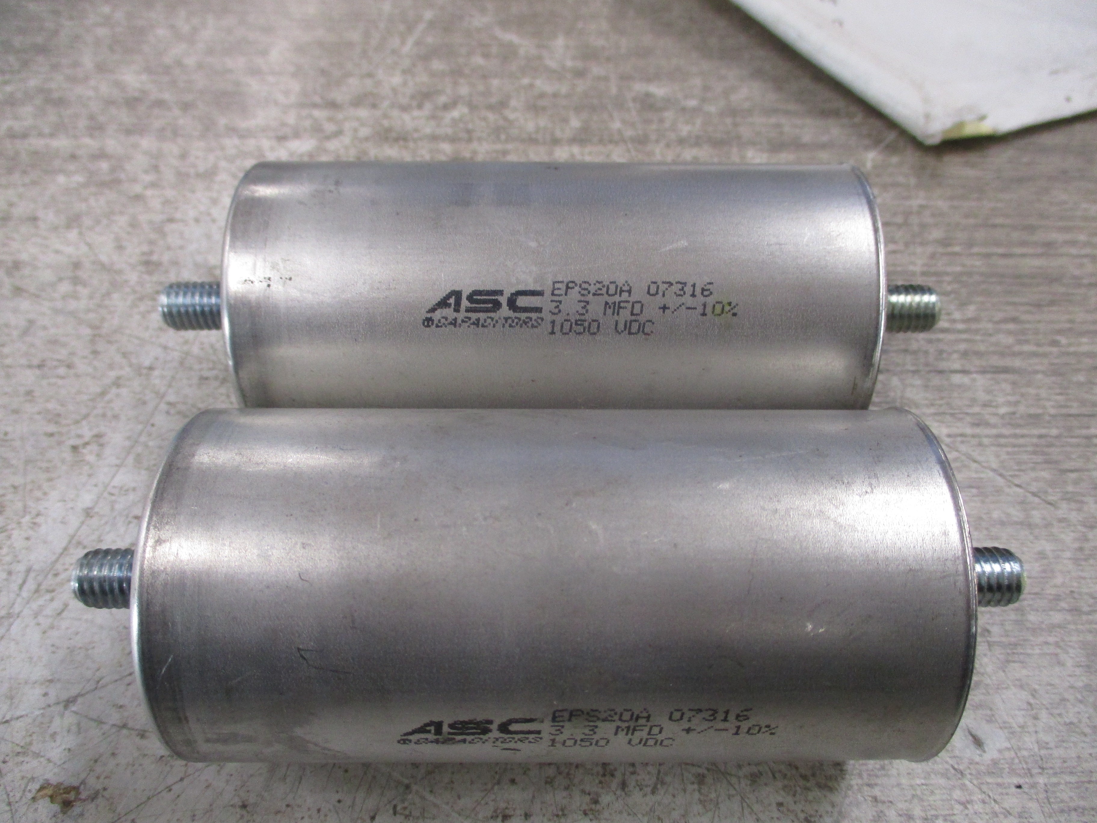 ASC Capacitor EPS20A 3.3MFD 1050VDC *Lot of 2* Used