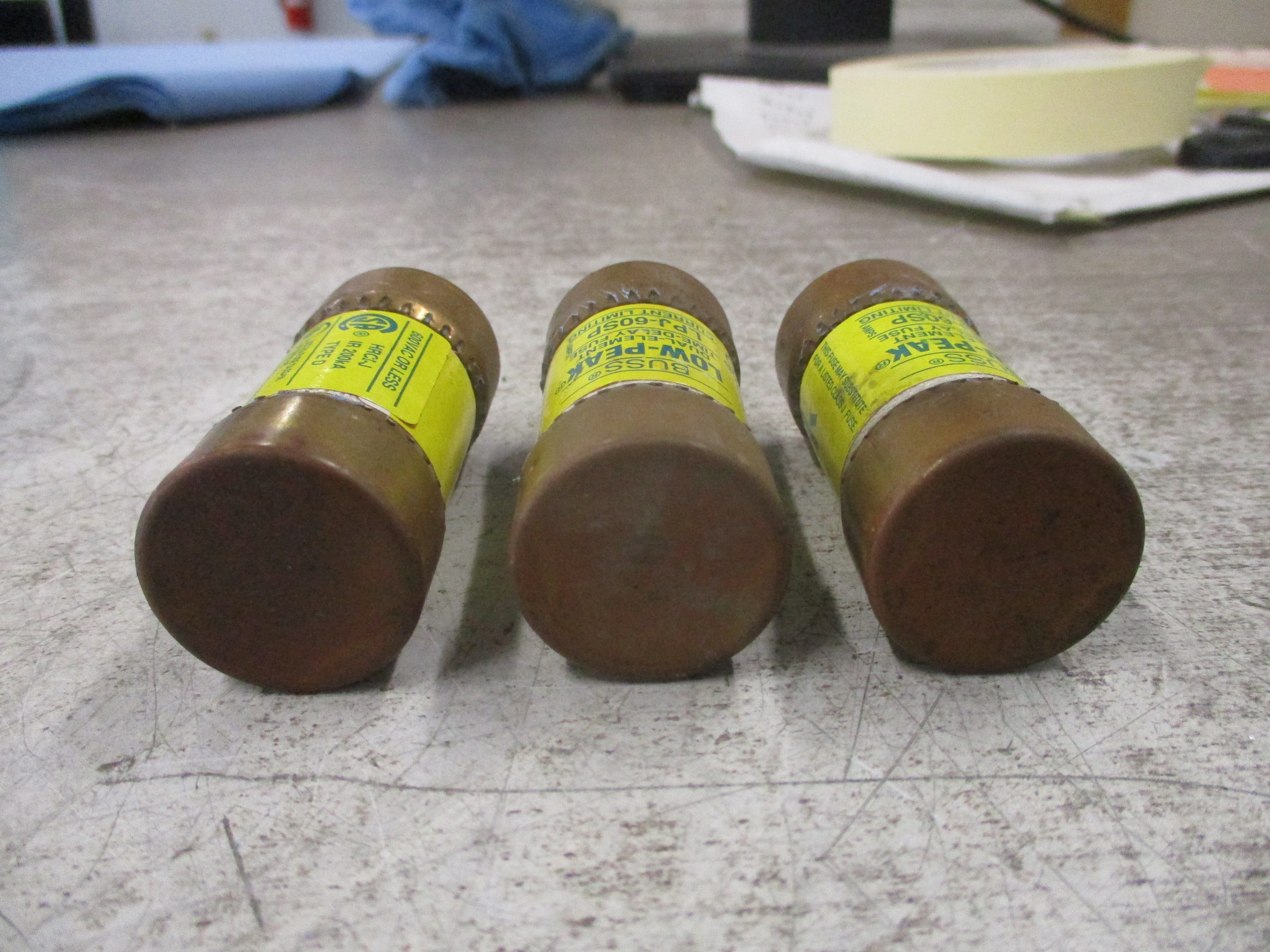 Buss Low-Peak Fuse LPJ-60SP 60A 600V *Lot of 3* Used
