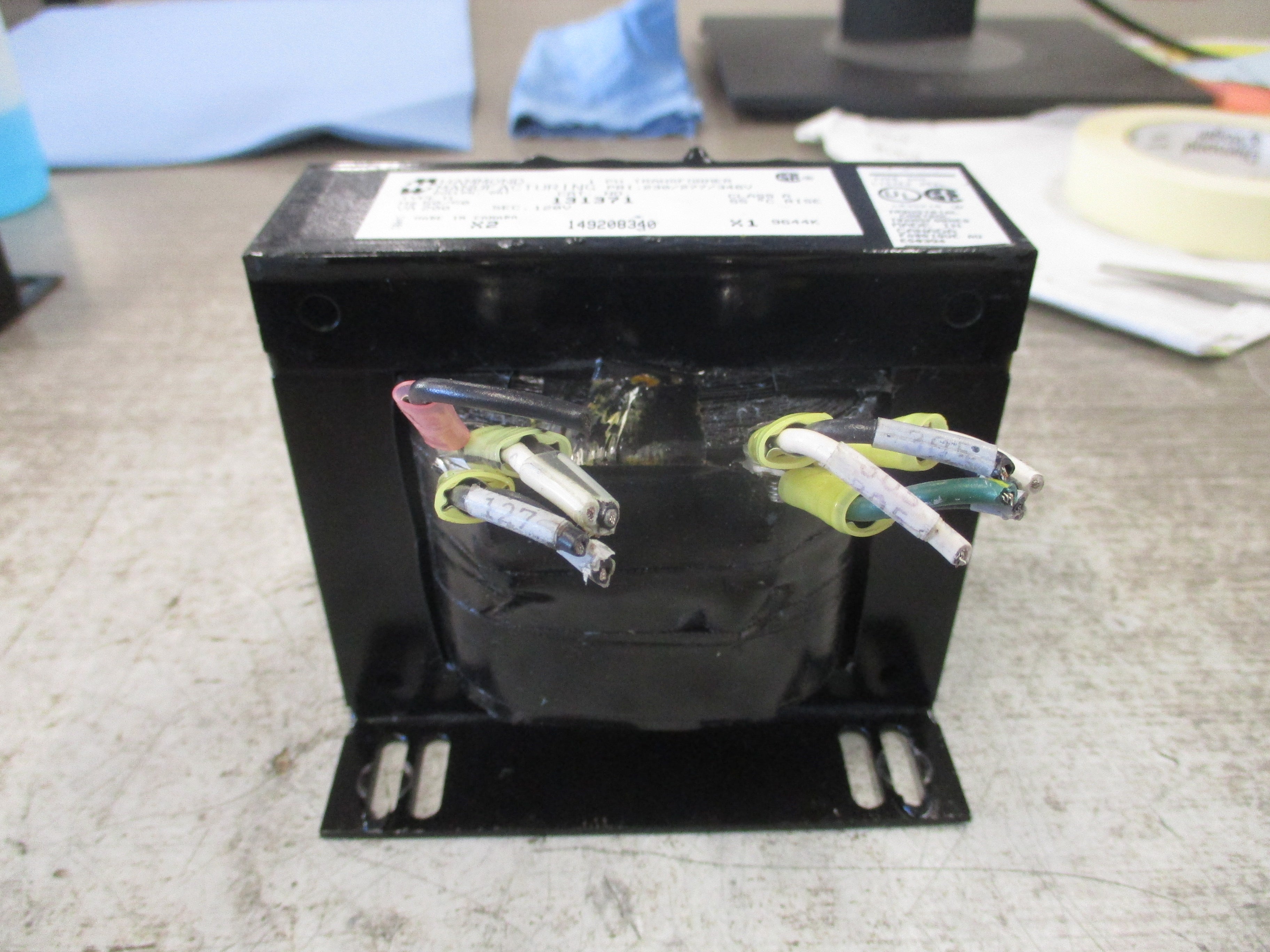 Hammond Transformer 131371 200VA Pri: 230/277/346V Sec: 120V 1Ph 50/60Hz Used