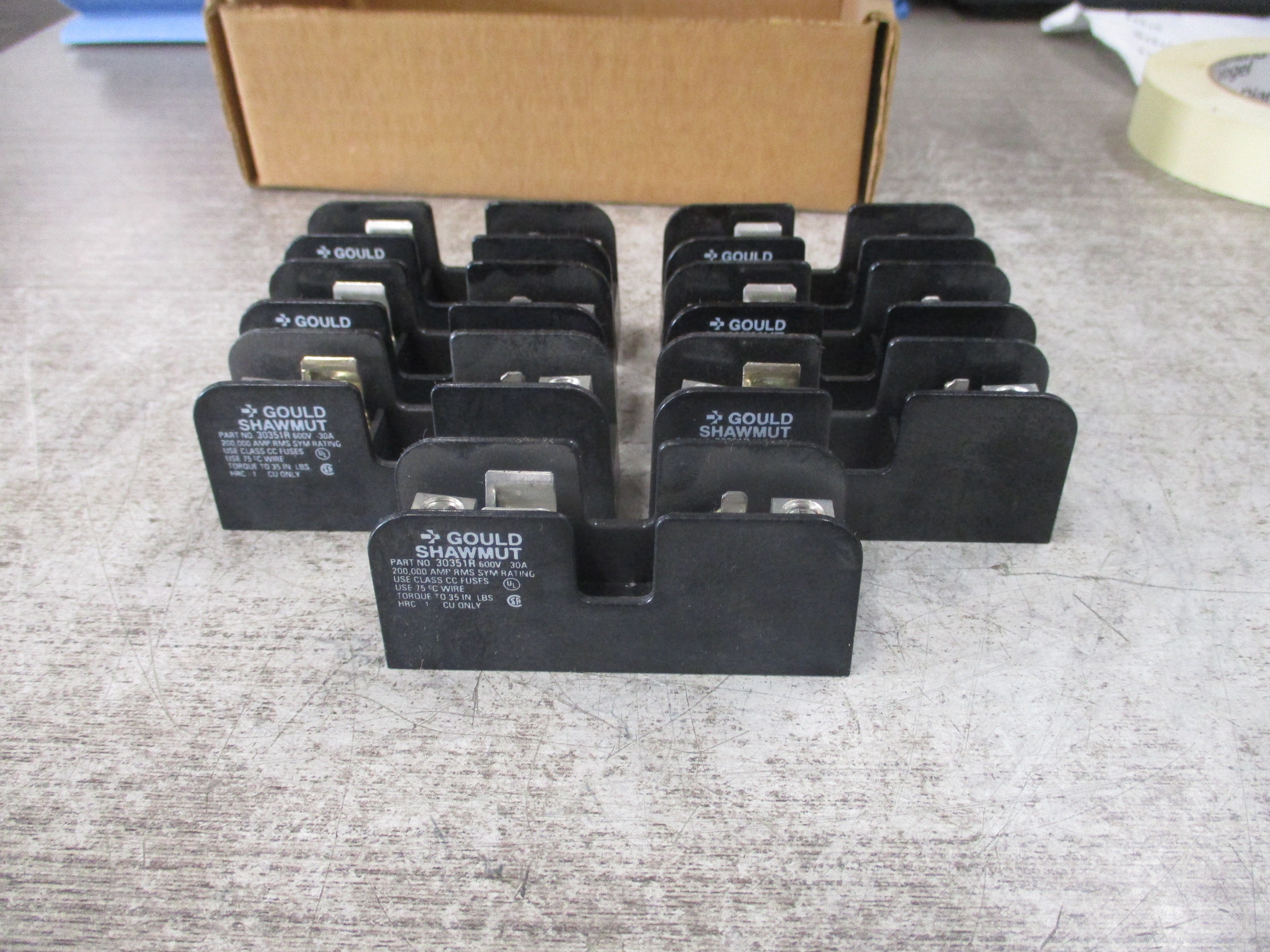 Gould Shawmut Fuse Block 30351R 30A 600V 1P *Box of 7* New Surplus