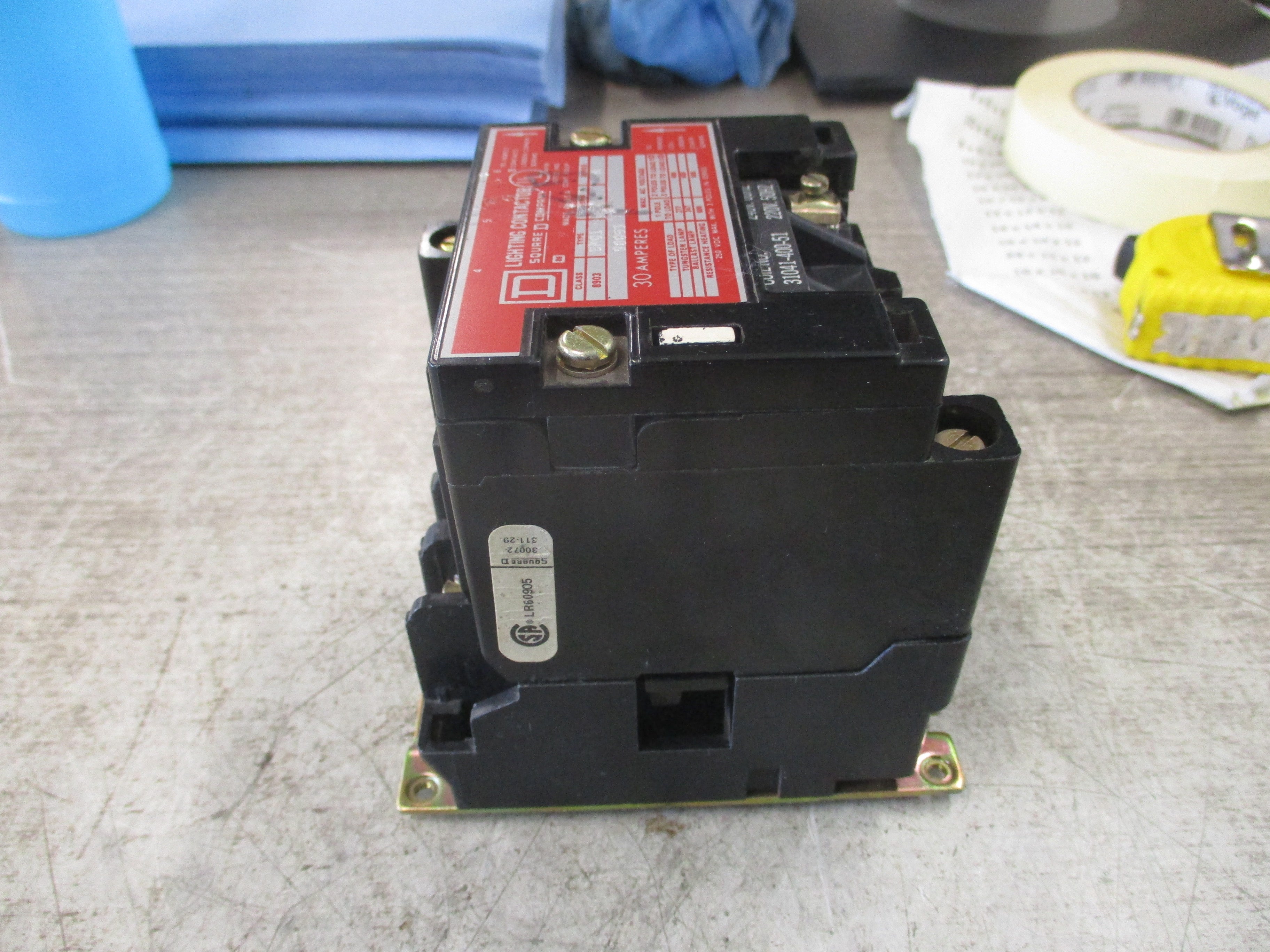 Square D Lighting Contactor 8903 SMO1 240V Coil 30A 600V Used