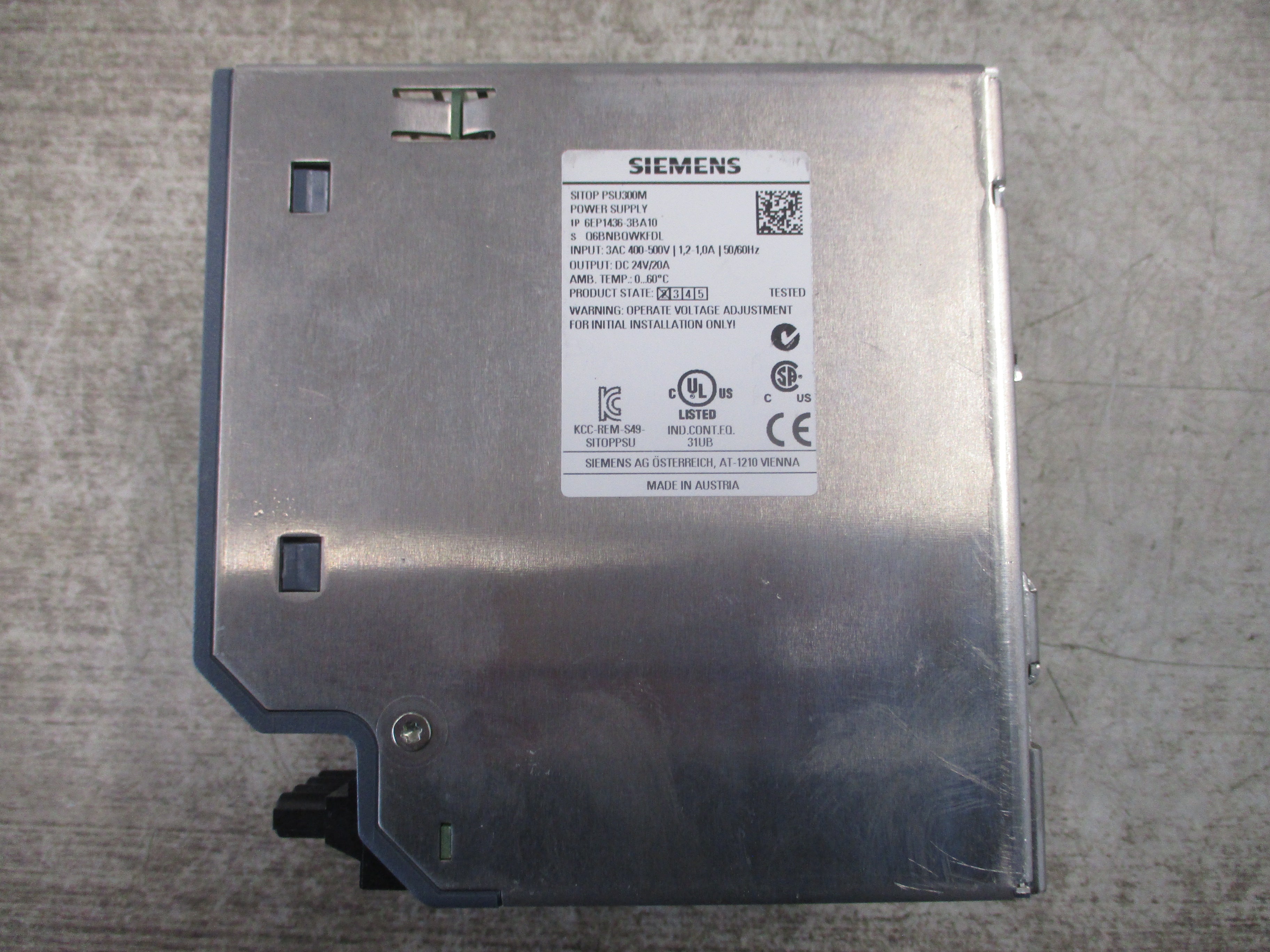 Siemens SITOP PSU300M Power Supply 6EP1436-3BA10 Input: 3AC 400-500V 1.2-1.0A